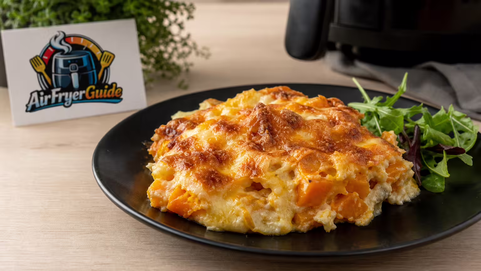 Kürbisauflauf im Airfryer - Serviervorschlag