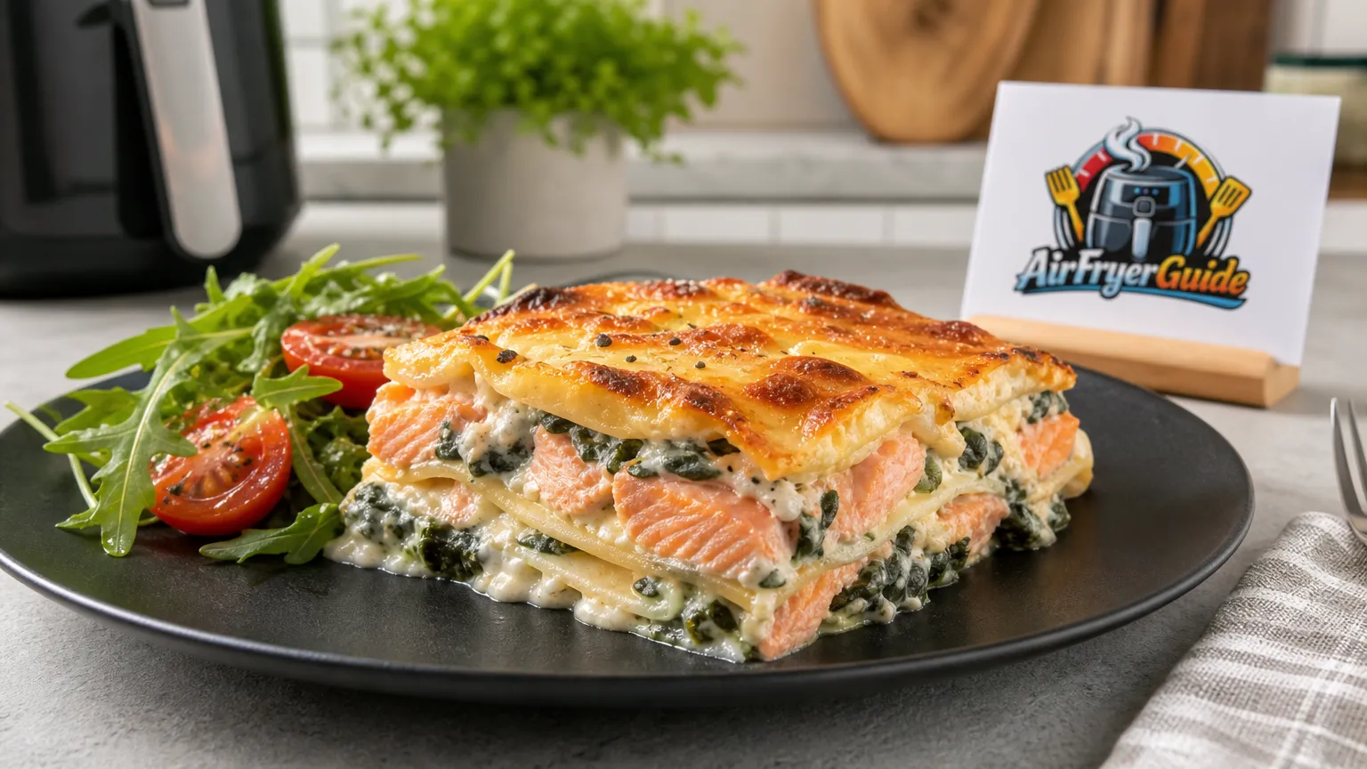 Lachs Lasagne (Kühlware) im Airfryer