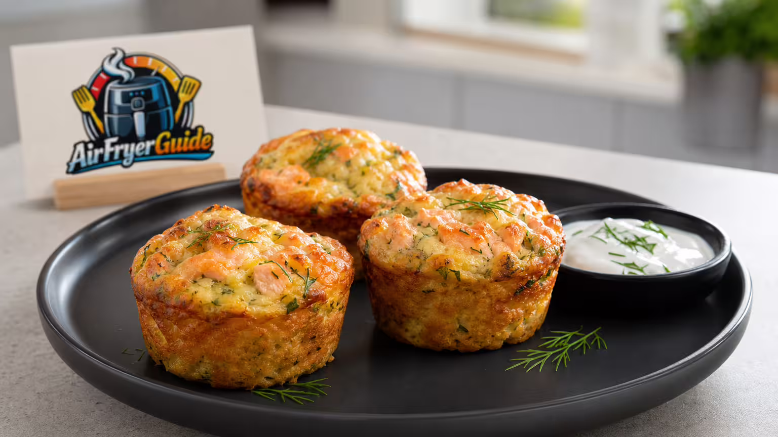Lachs-Muffins im Airfryer - Serviervorschlag