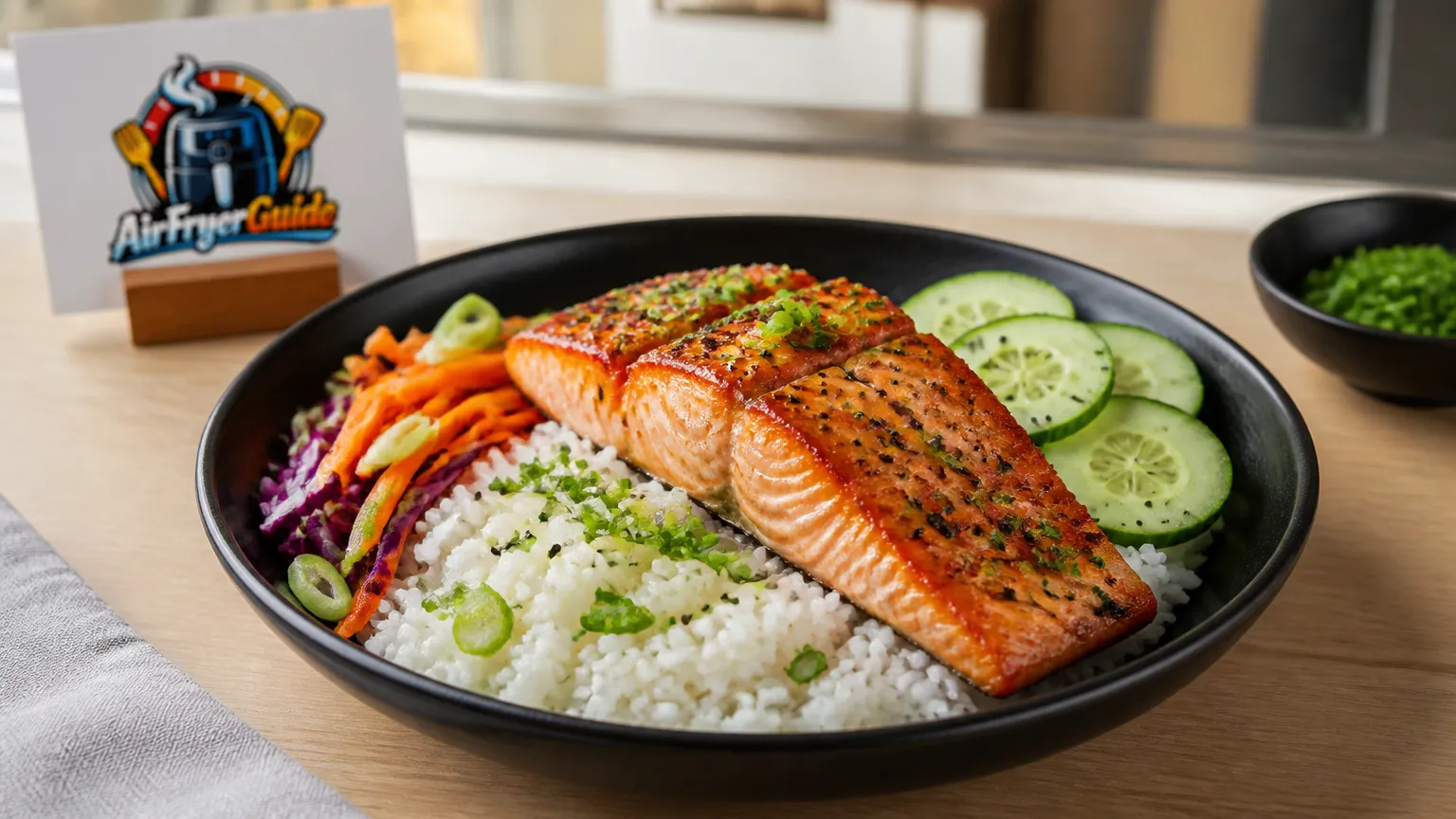 Lachs Reis Bowl im Airfryer