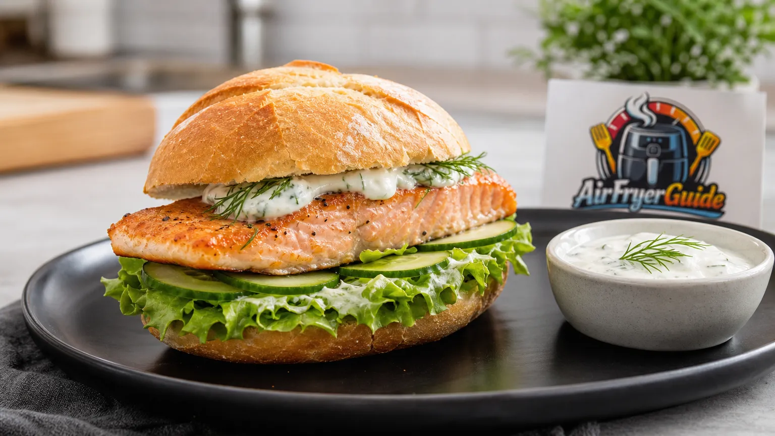 Lachsbrötchen im Airfryer