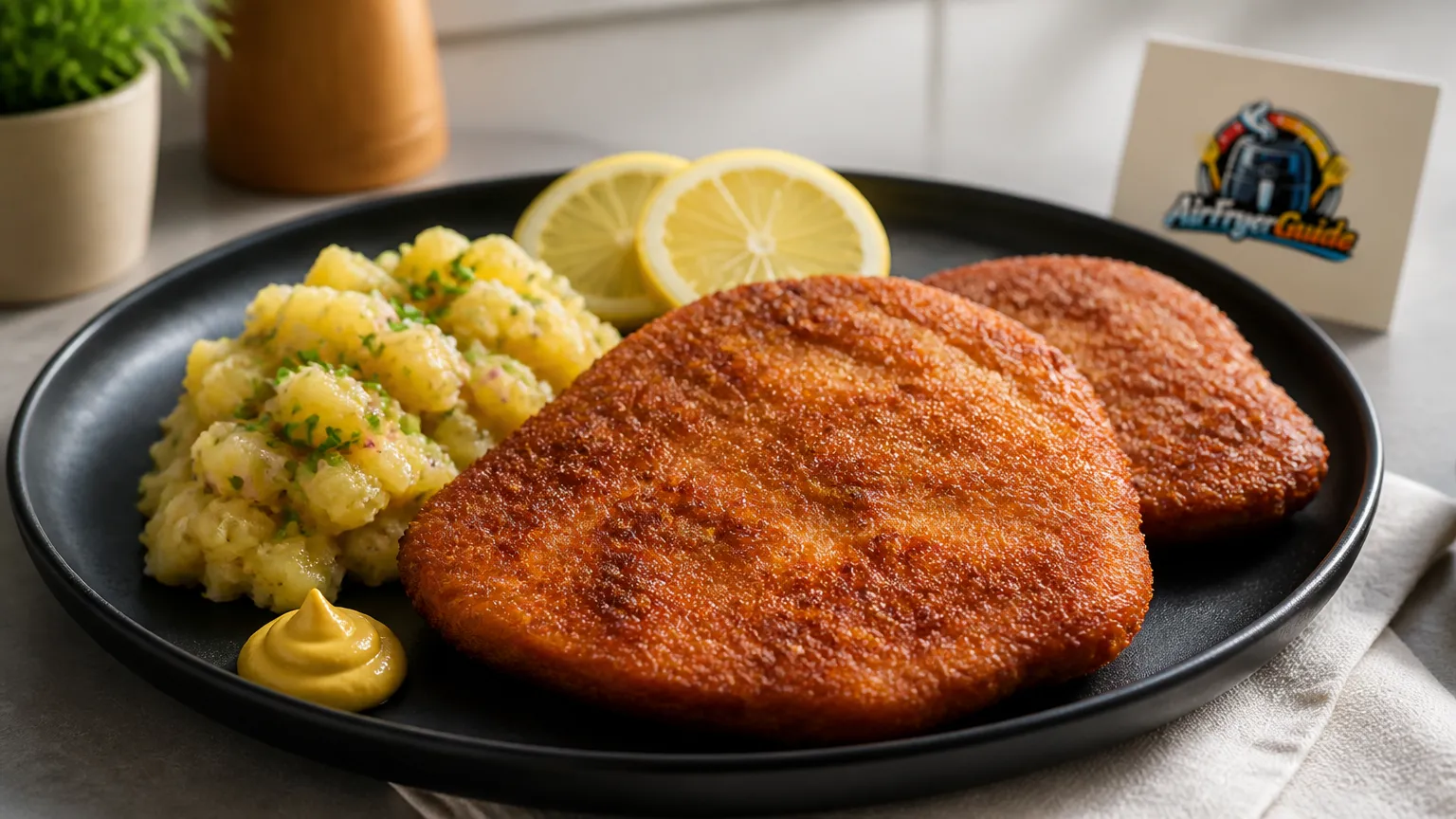 Leberkäseschnitzel im Airfryer