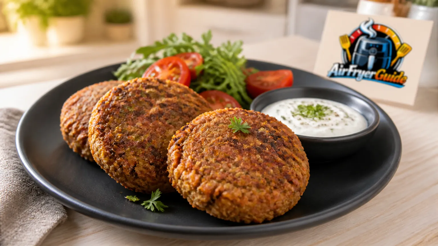 Linsen Walnuss Bratlinge im Airfryer