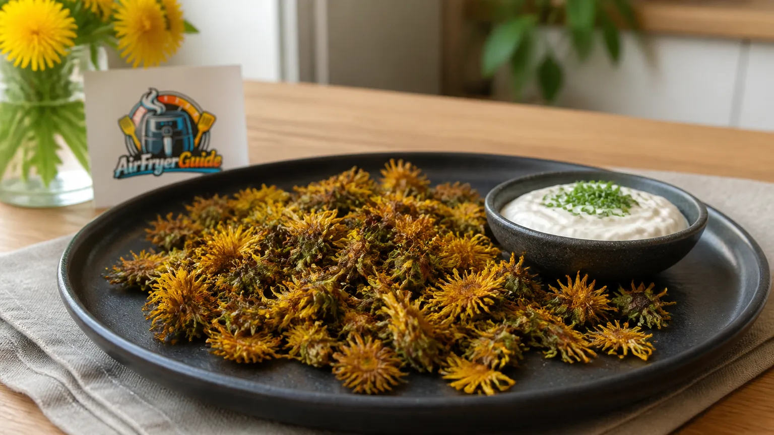 Löwenzahnblüten im Airfryer