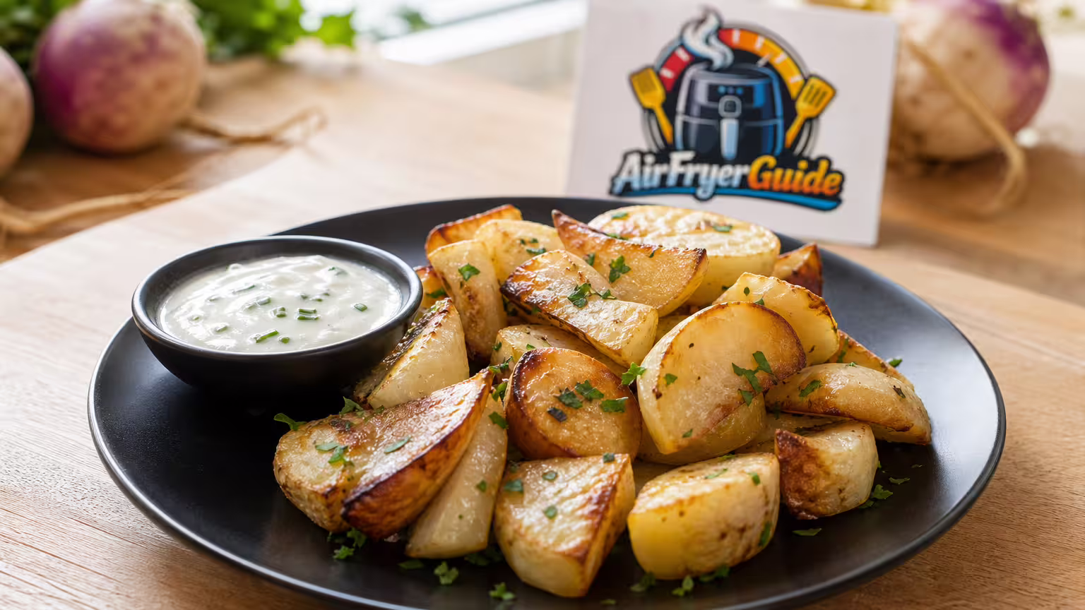 Mairübchen im Airfryer - Serviervorschlag