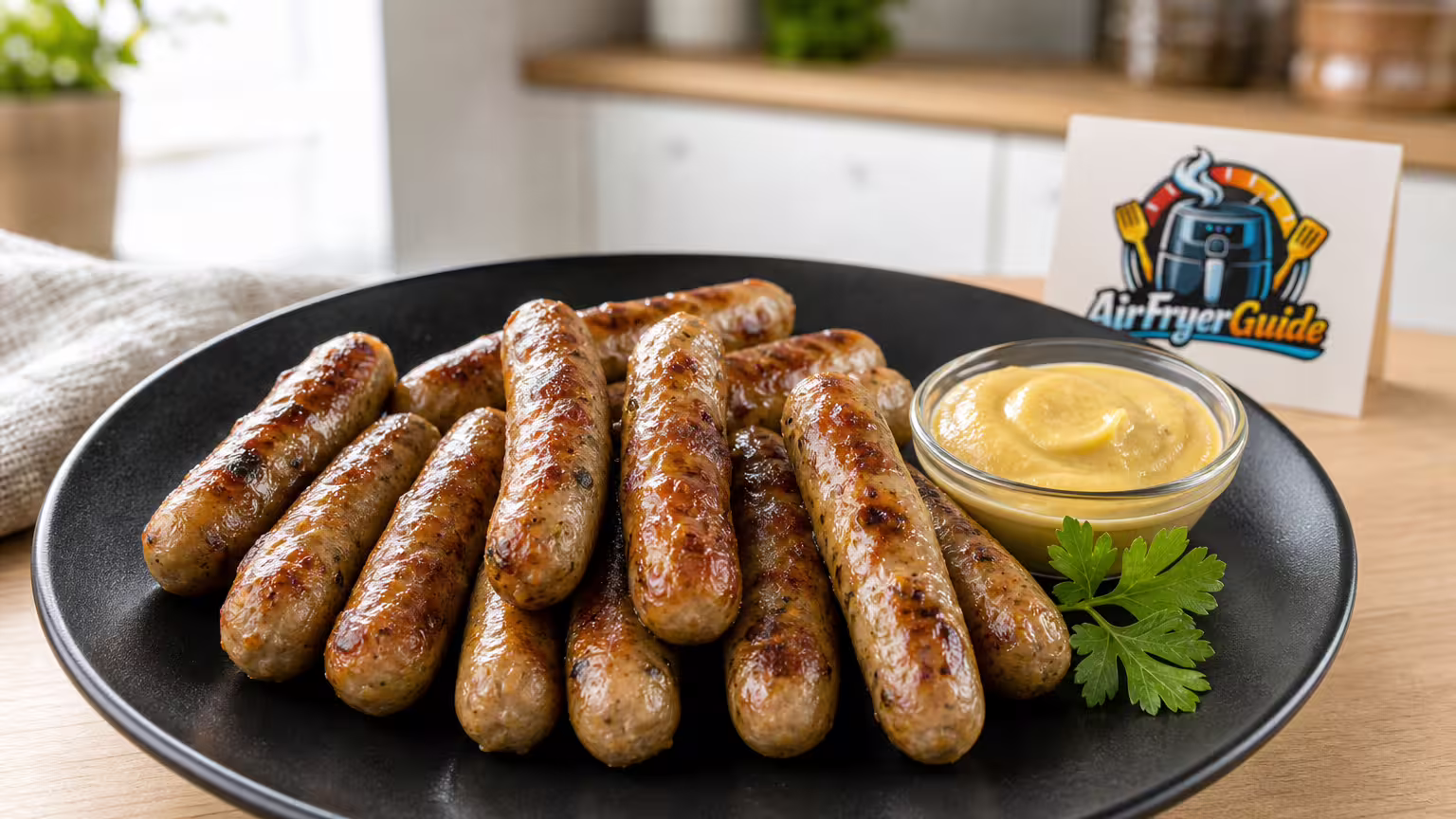 Mini Rostbratwürstchen im Airfryer - Serviervorschlag