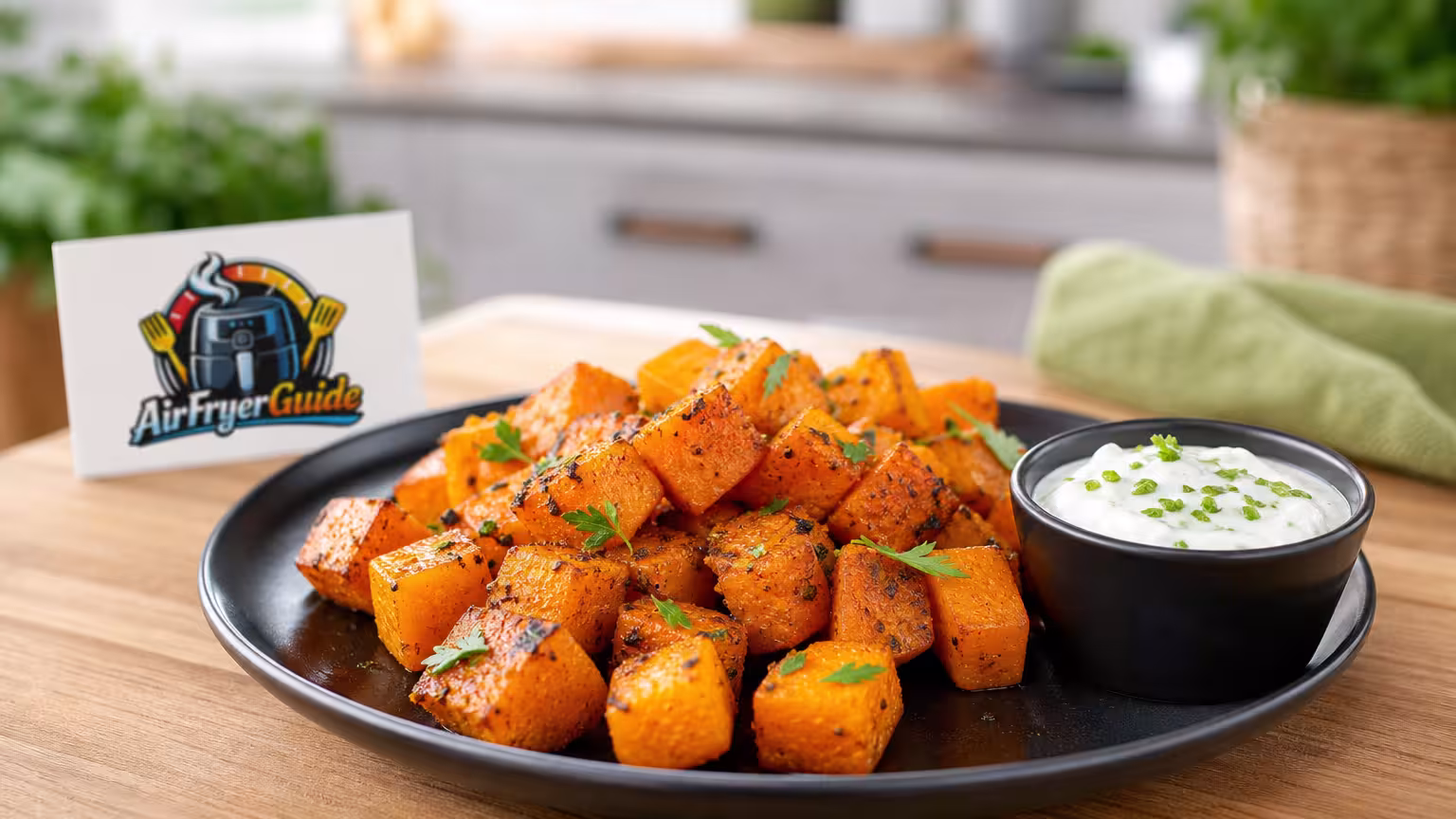 Muskatkürbis (Würfel) im Airfryer