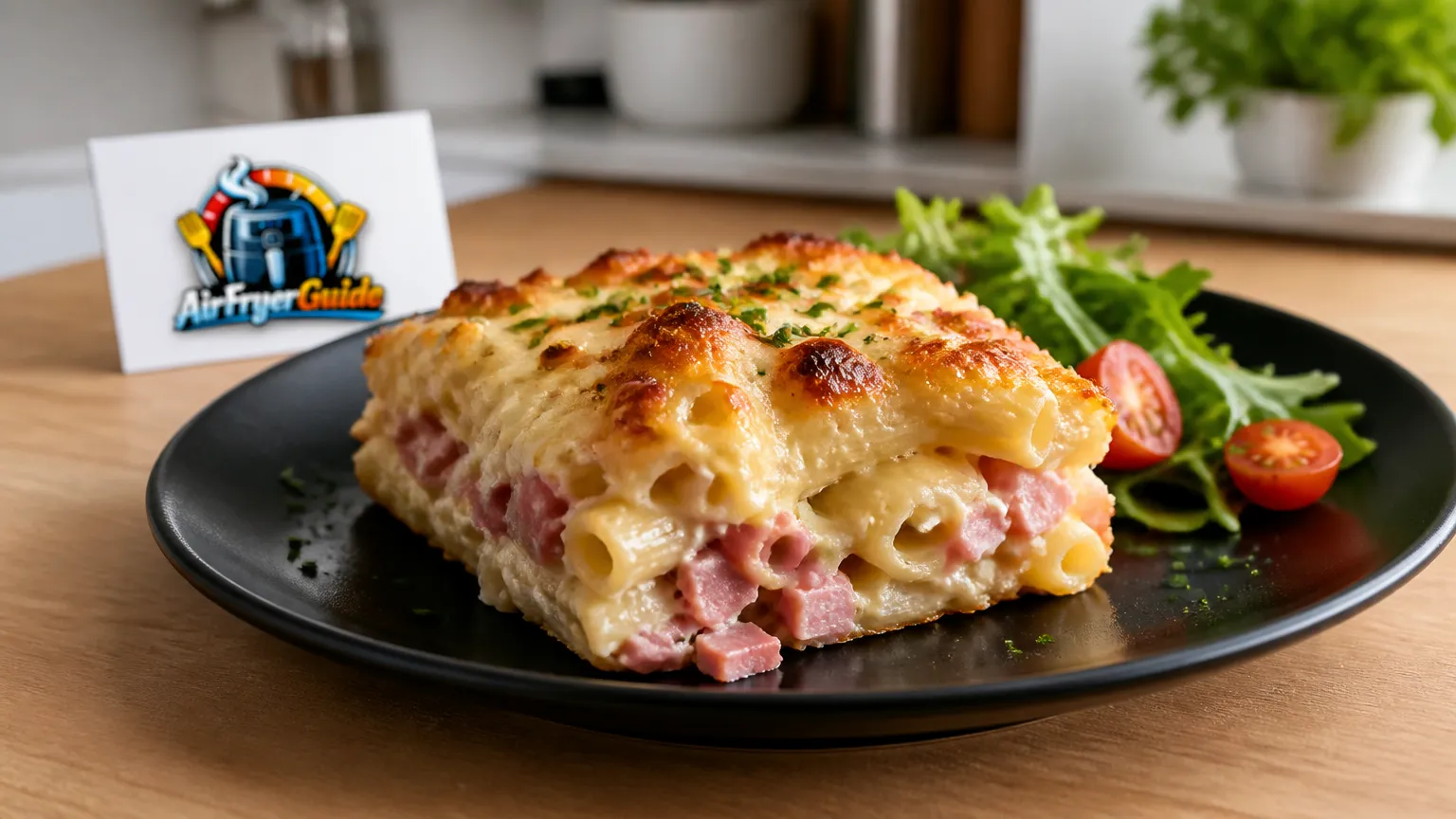 Schinken Nudelauflauf im Airfryer