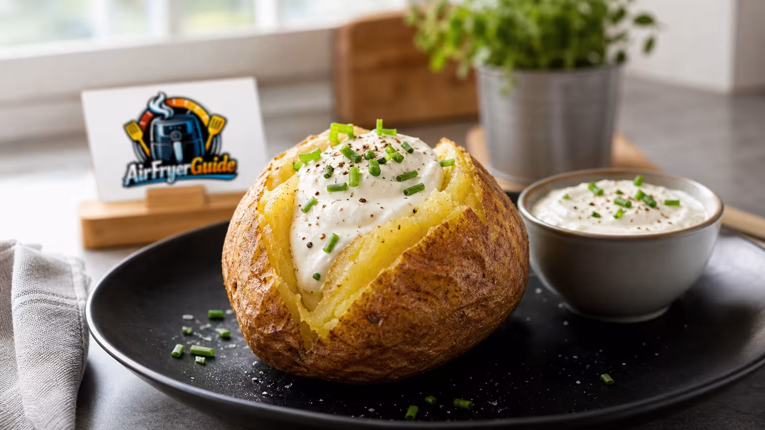 Ofenkartoffel mit Sour Cream im Airfryer