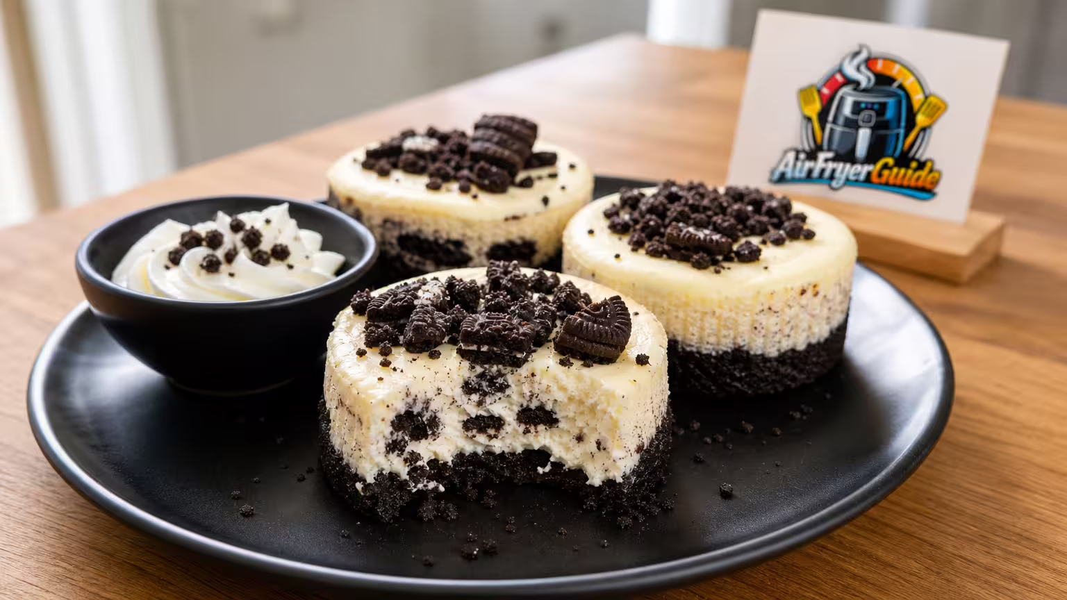 Oreo Cheesecakes im Airfryer - Serviervorschlag