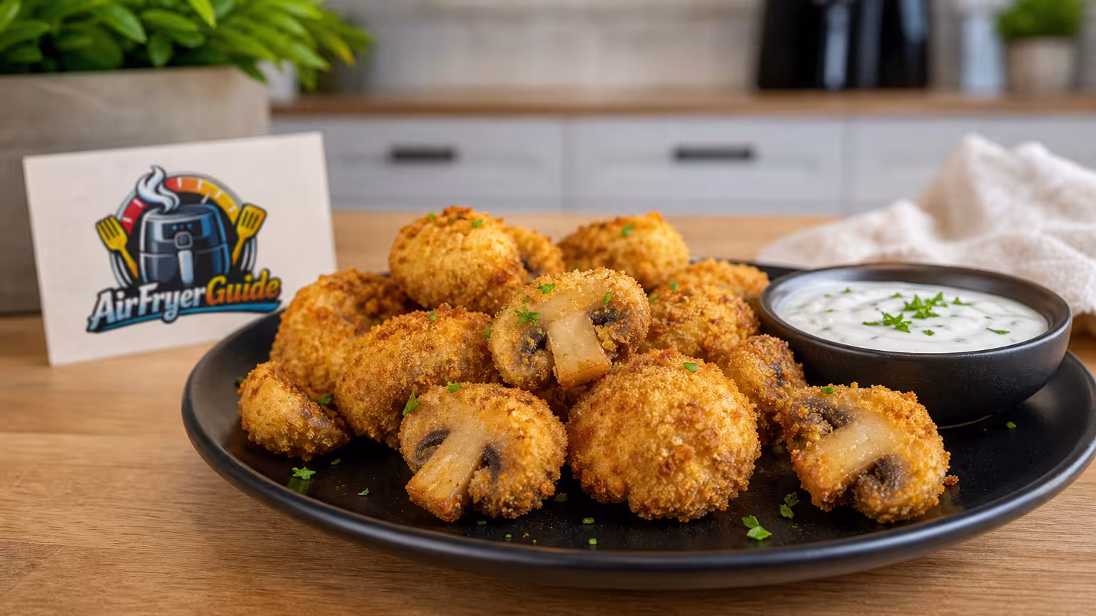 Panierte Champignons im Airfryer