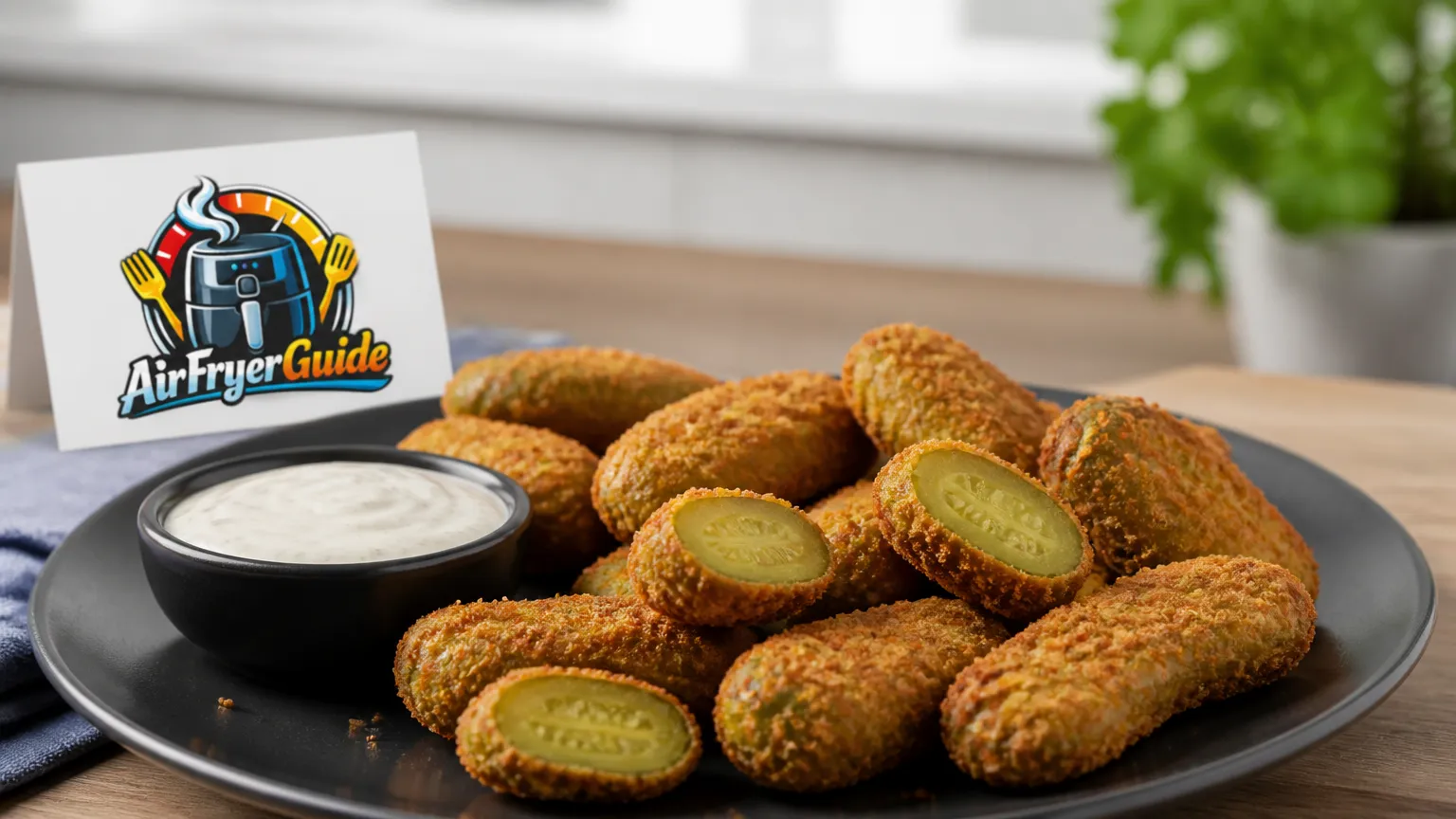Panierte Gewürzgurken im Airfryer
