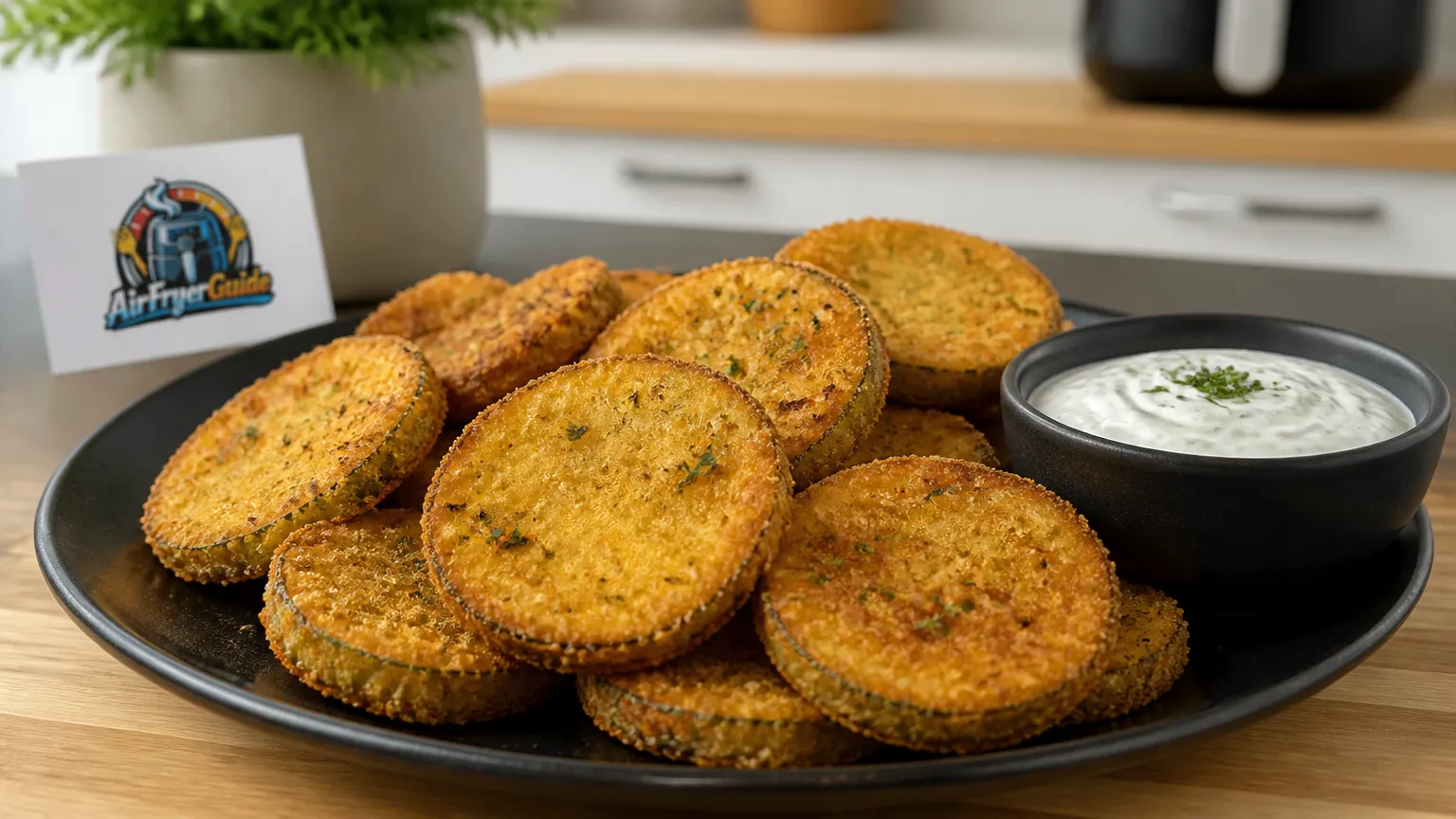 Panierte Gurkenscheiben im Airfryer