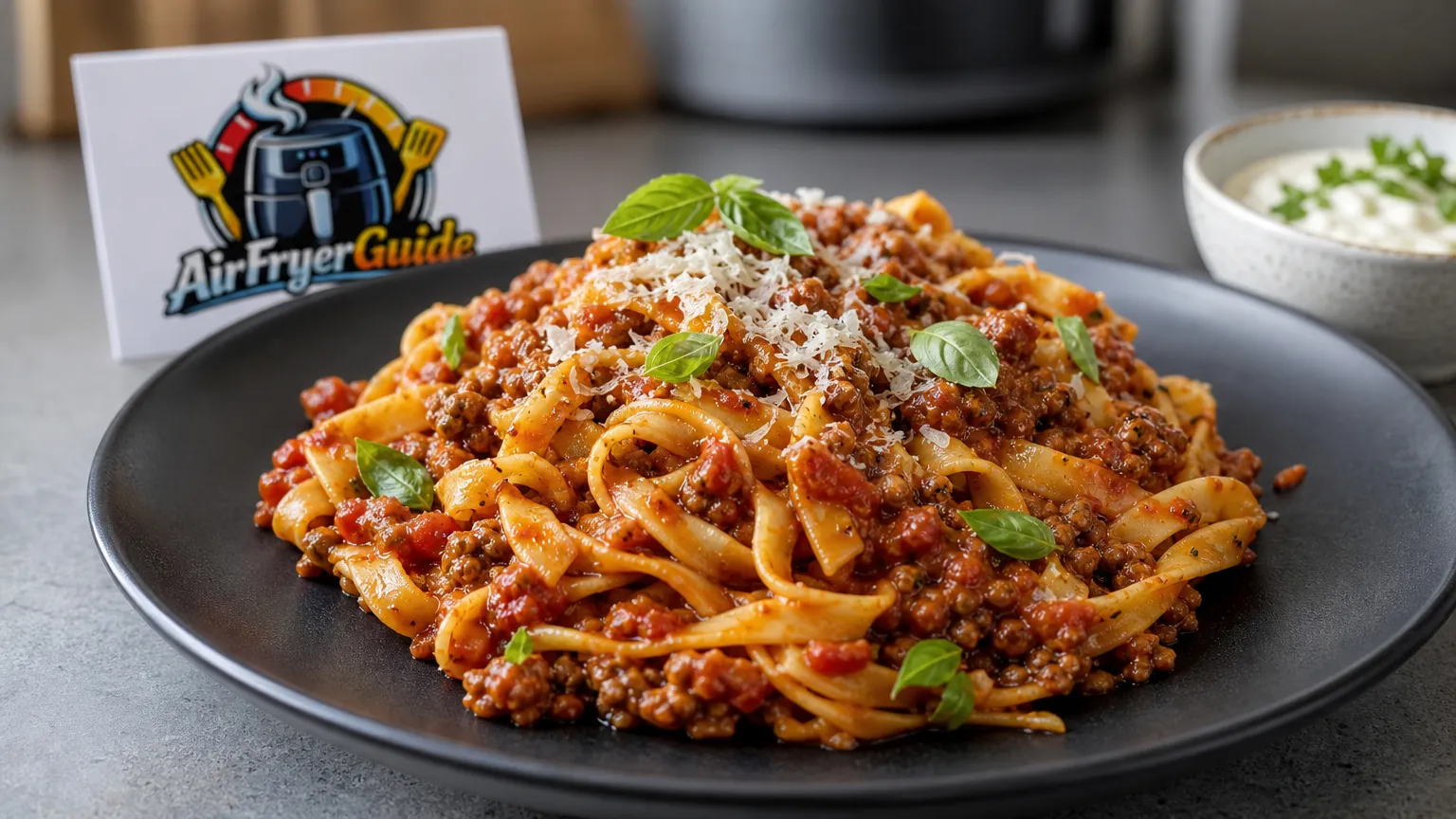 Pasta Bolognese aufwärmen im Airfryer