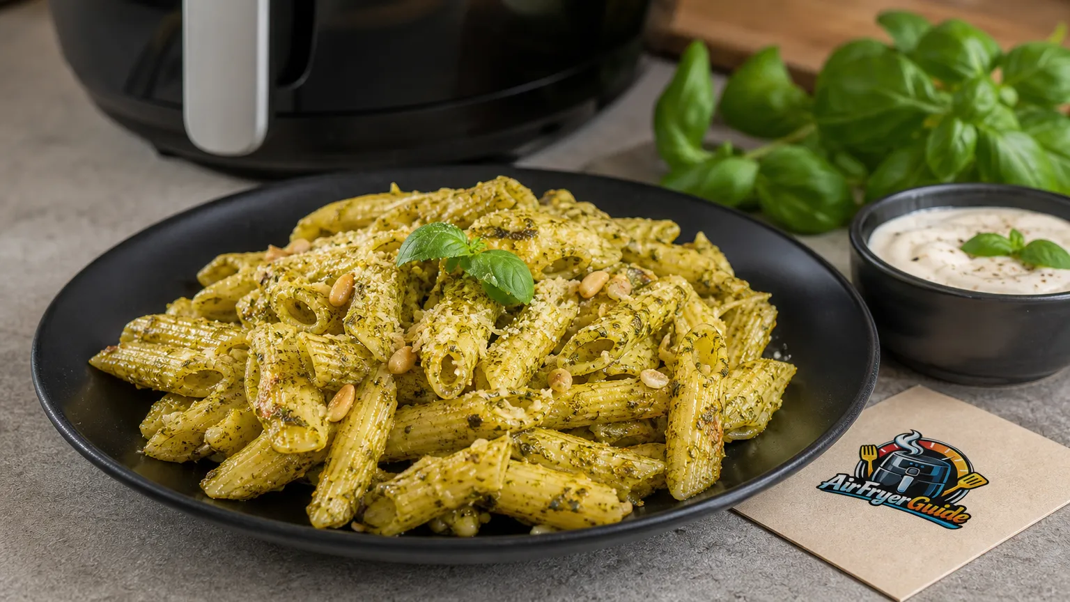 Pasta Pesto im Airfryer