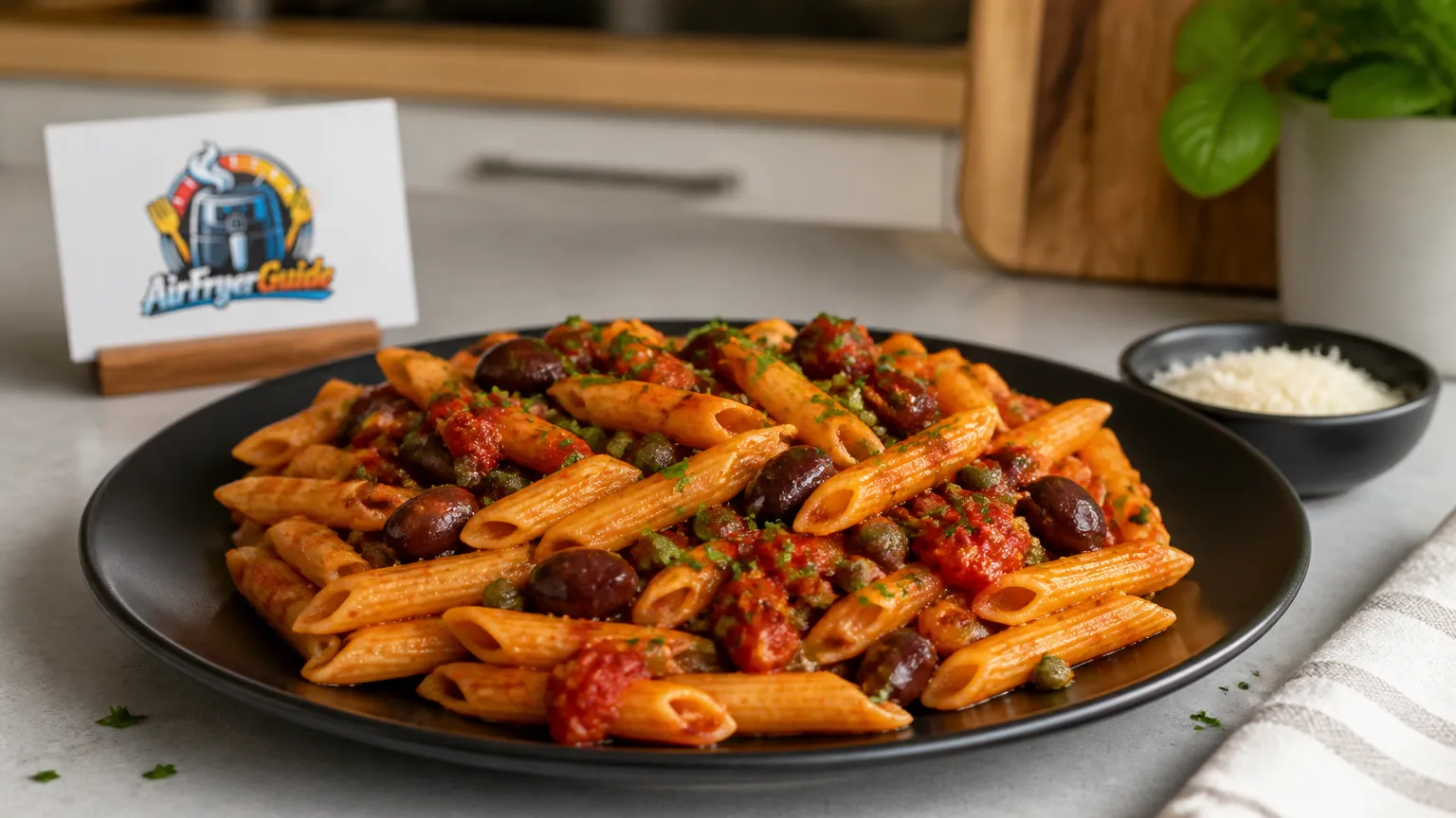 Pasta Puttanesca im Airfryer