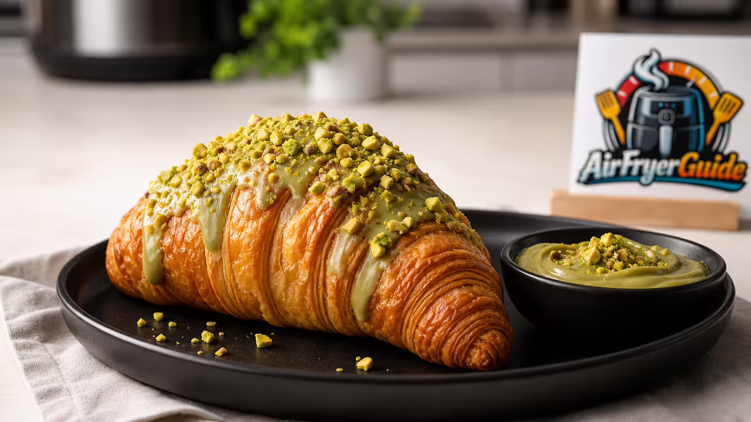 Pistazien-Croissant im Airfryer - Serviervorschlag