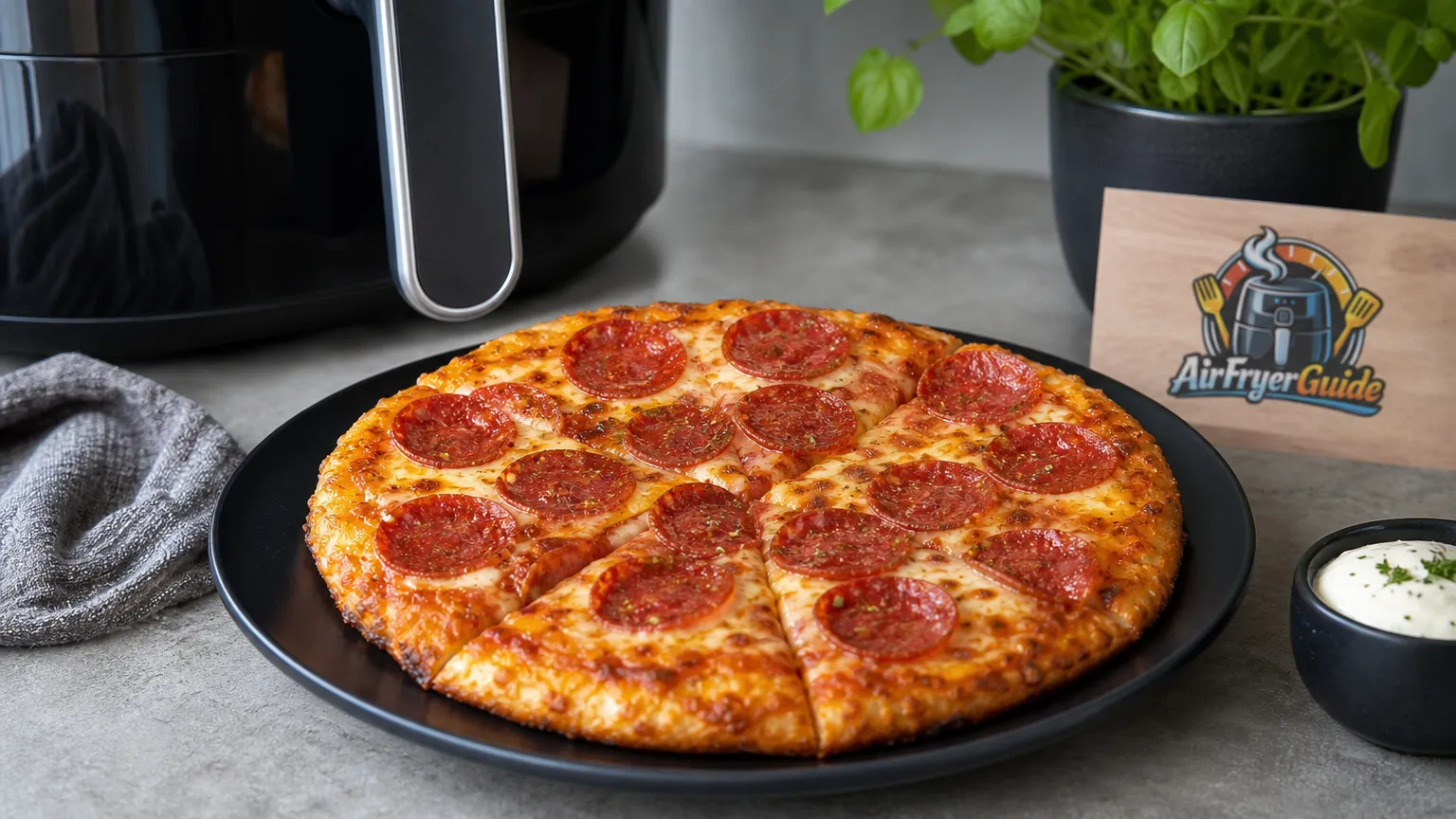 Pizza Salami im Airfryer