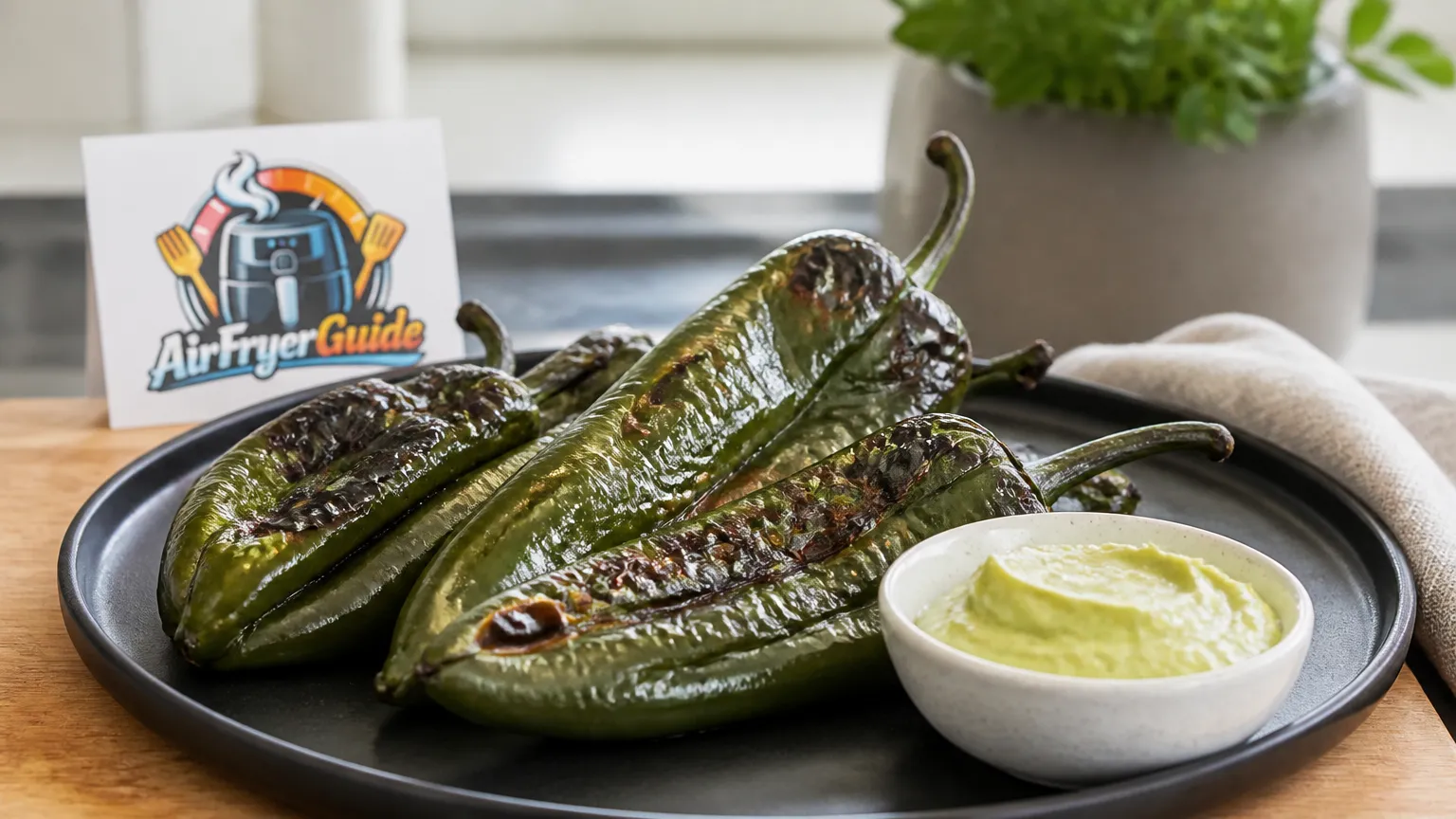 Poblano Chilis rösten im Airfryer