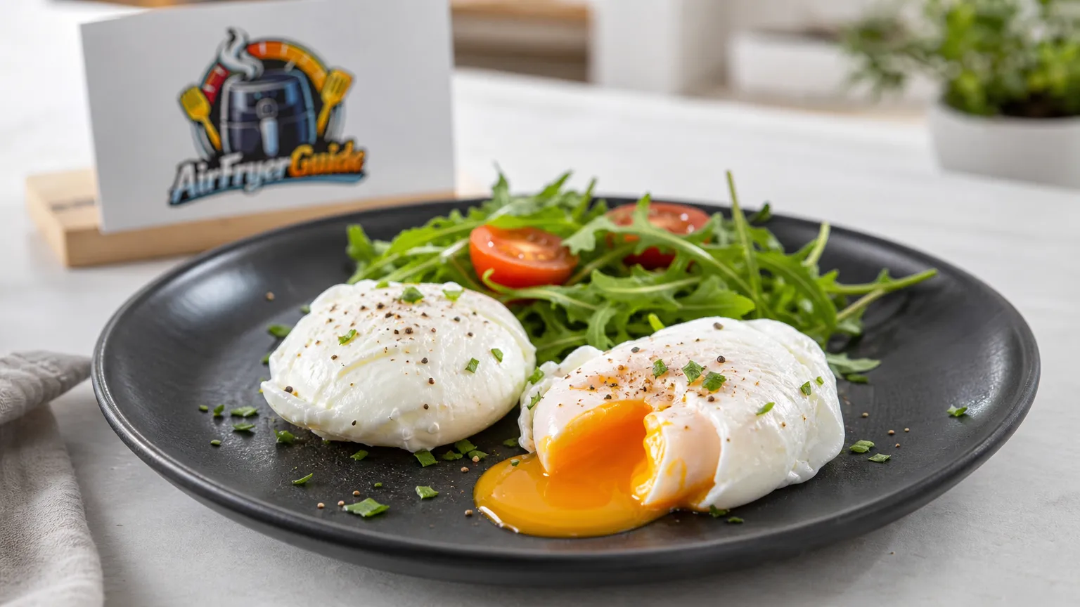 Pochierte Eier im Airfryer