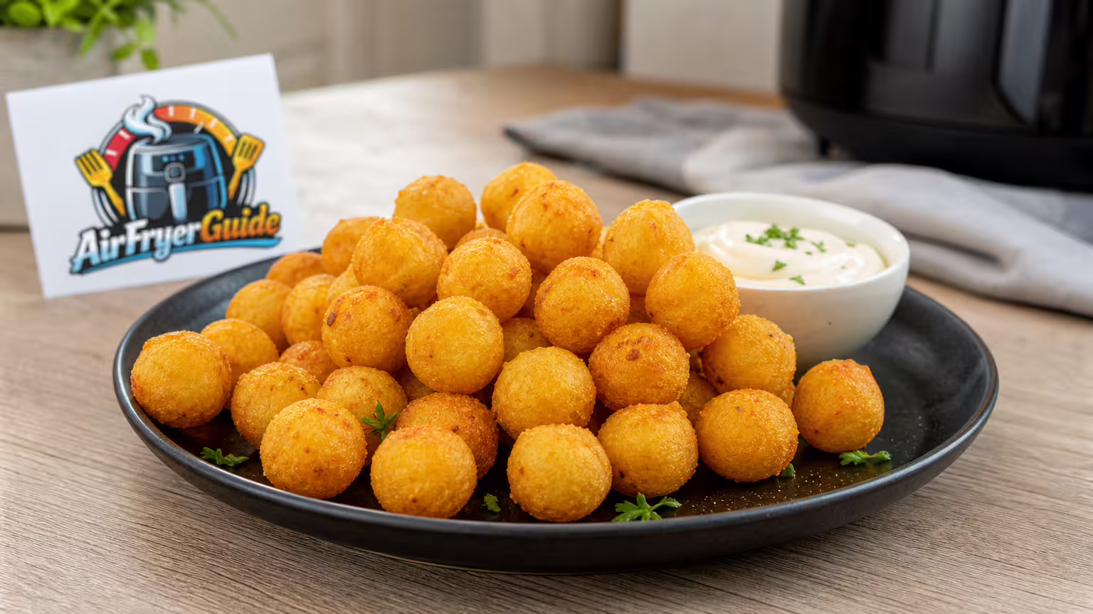 Pommes Noisettes im Airfryer - Serviervorschlag
