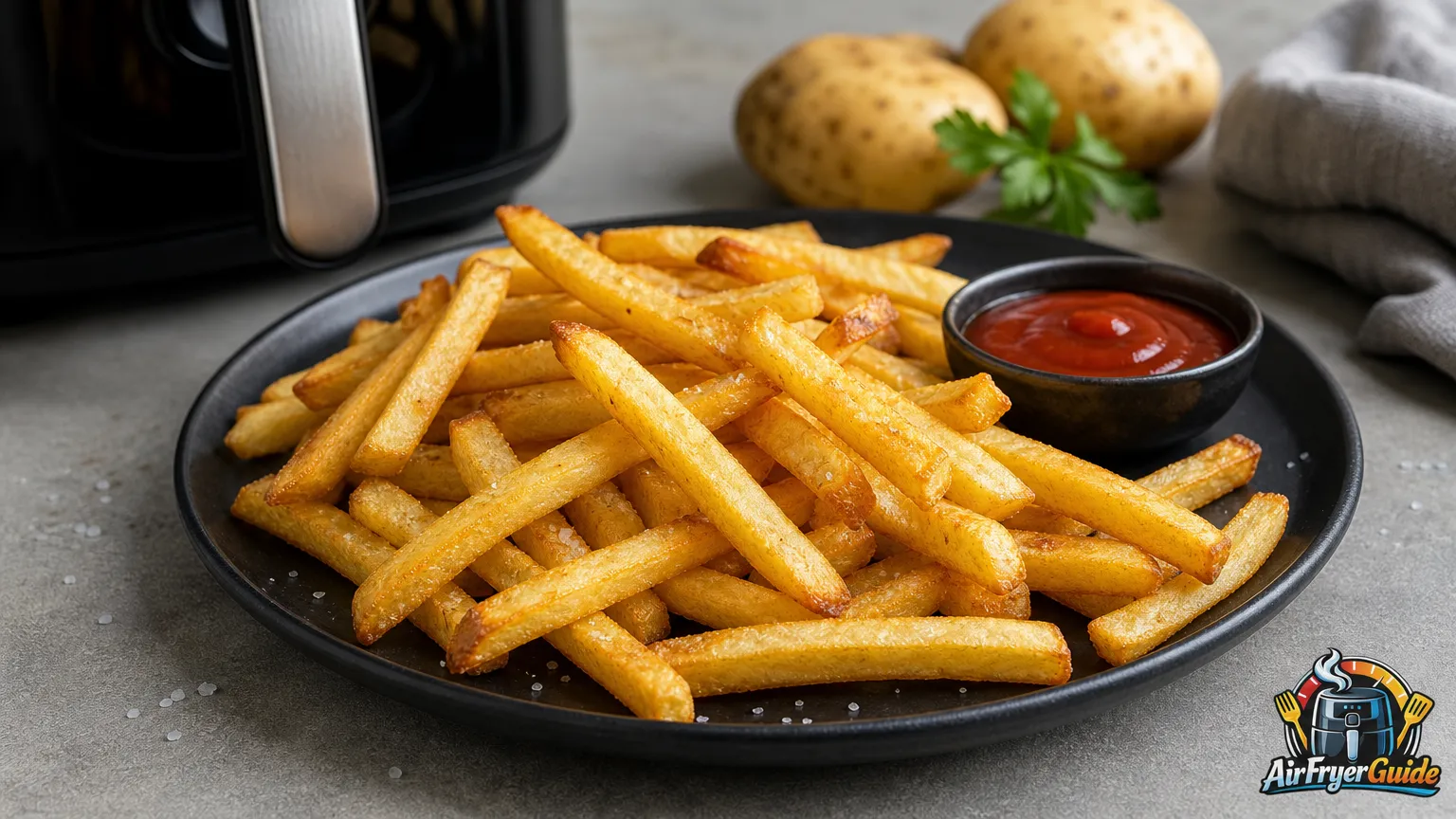 Pommes aus rohen Kartoffeln im Airfryer