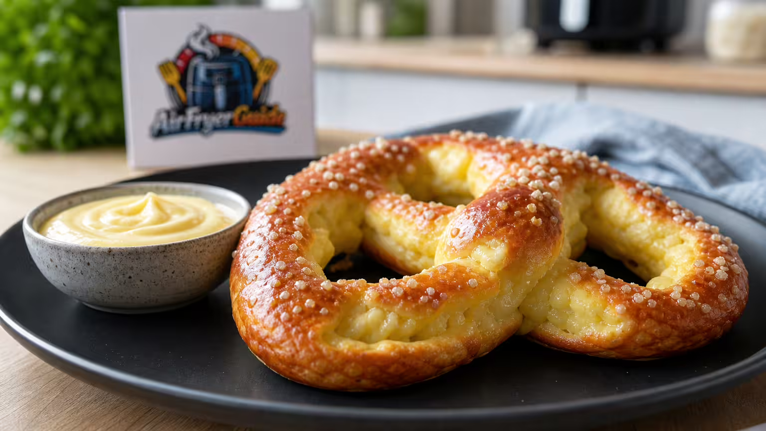 Puddingbrezel im Airfryer - Serviervorschlag