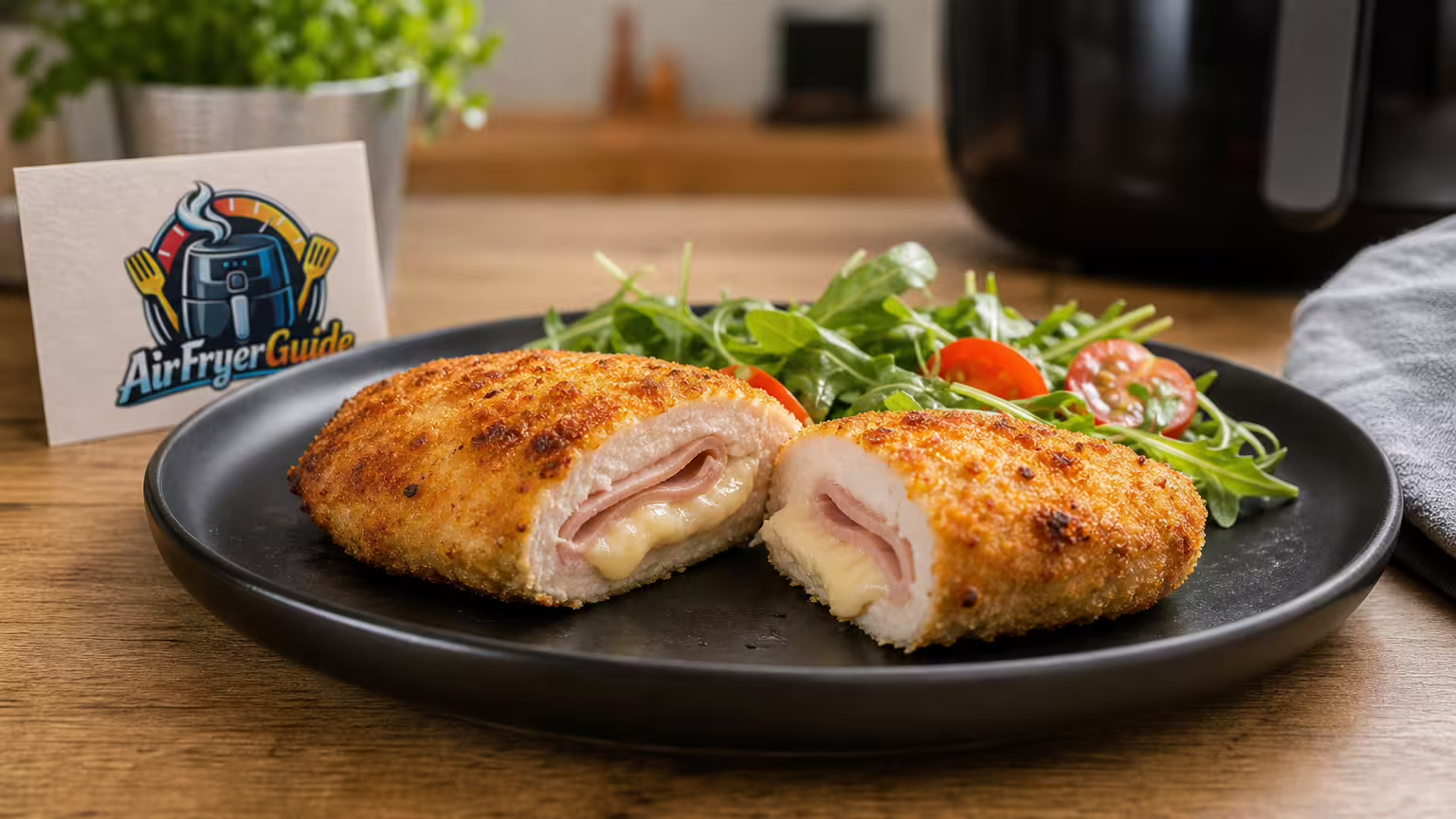 Puten Cordon Bleu (Kühlware) im Airfryer - Serviervorschlag