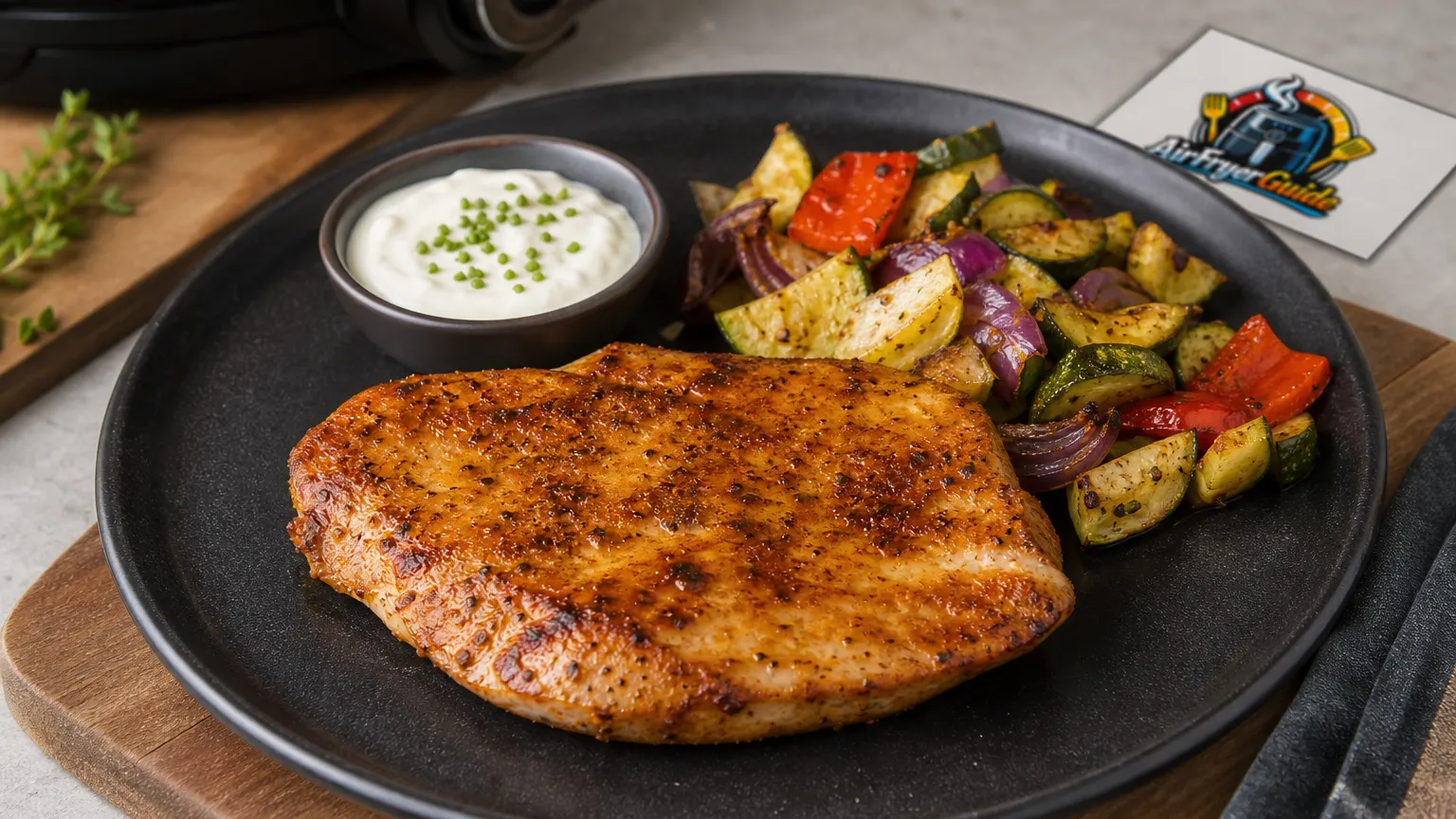 Mariniertes Putensteak im Airfryer