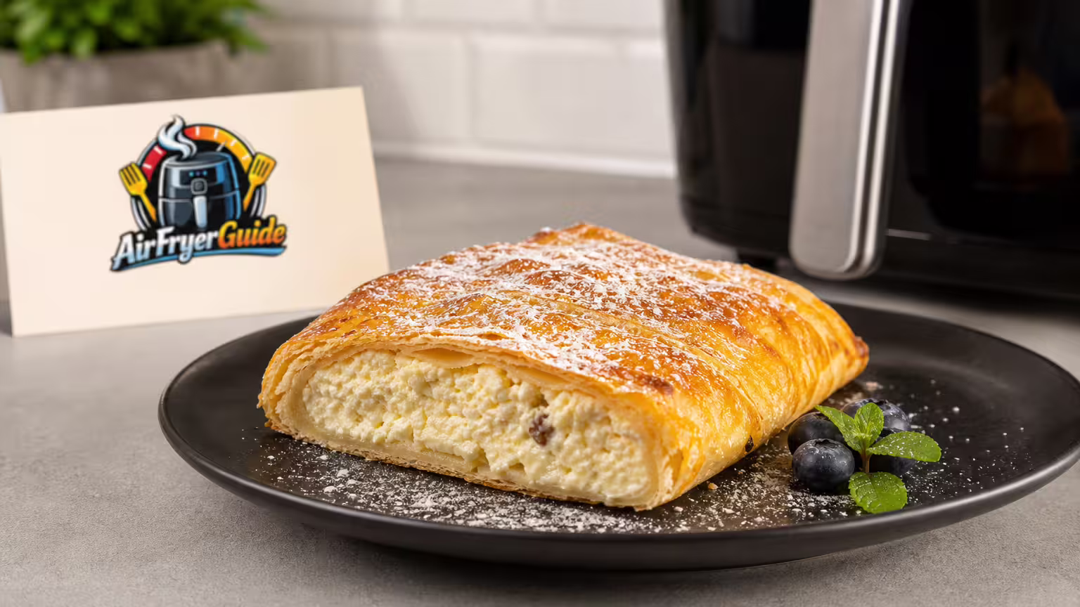 Quarkstrudel im Airfryer - Serviervorschlag