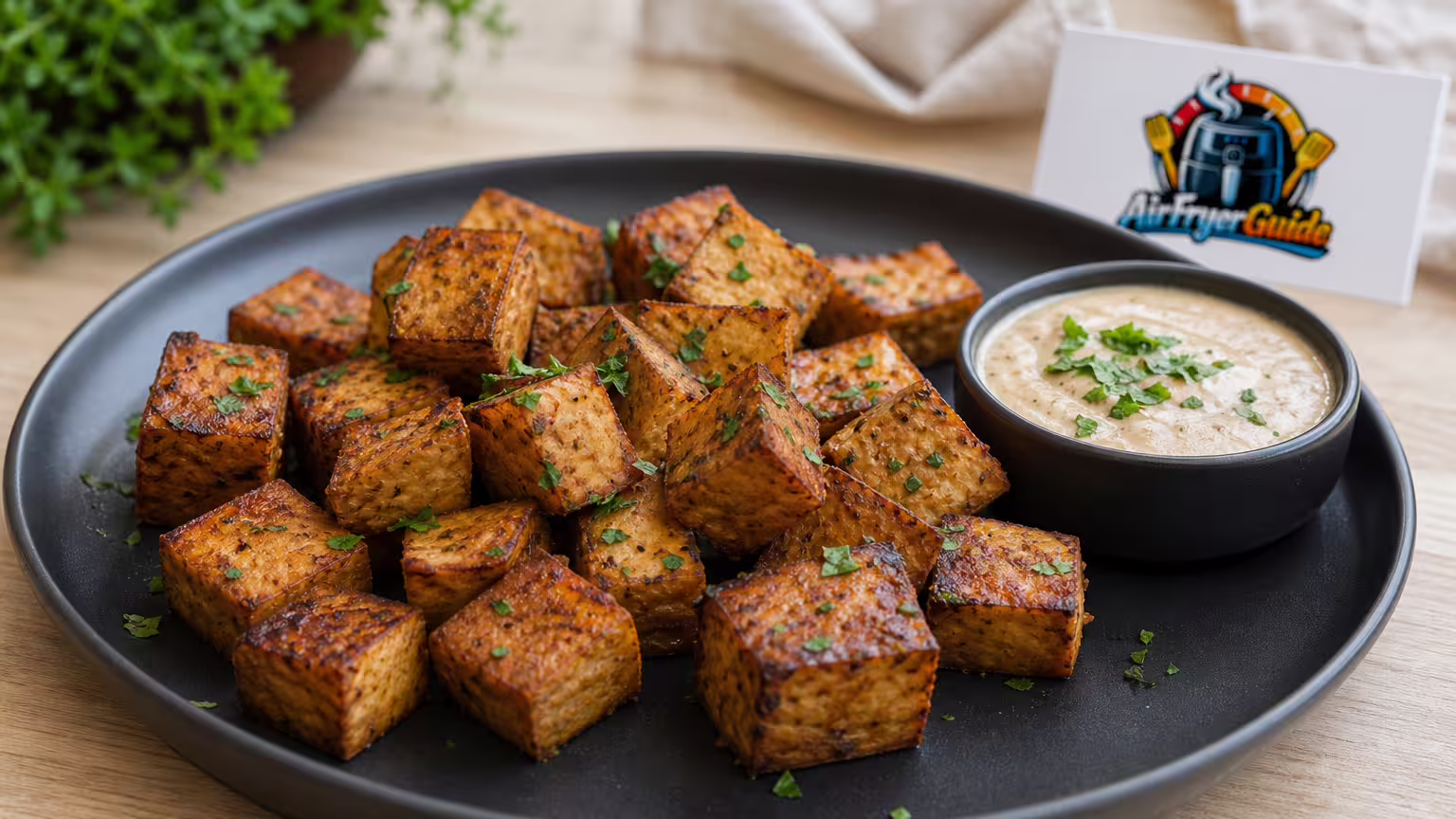 Räuchertofu im Airfryer - Serviervorschlag