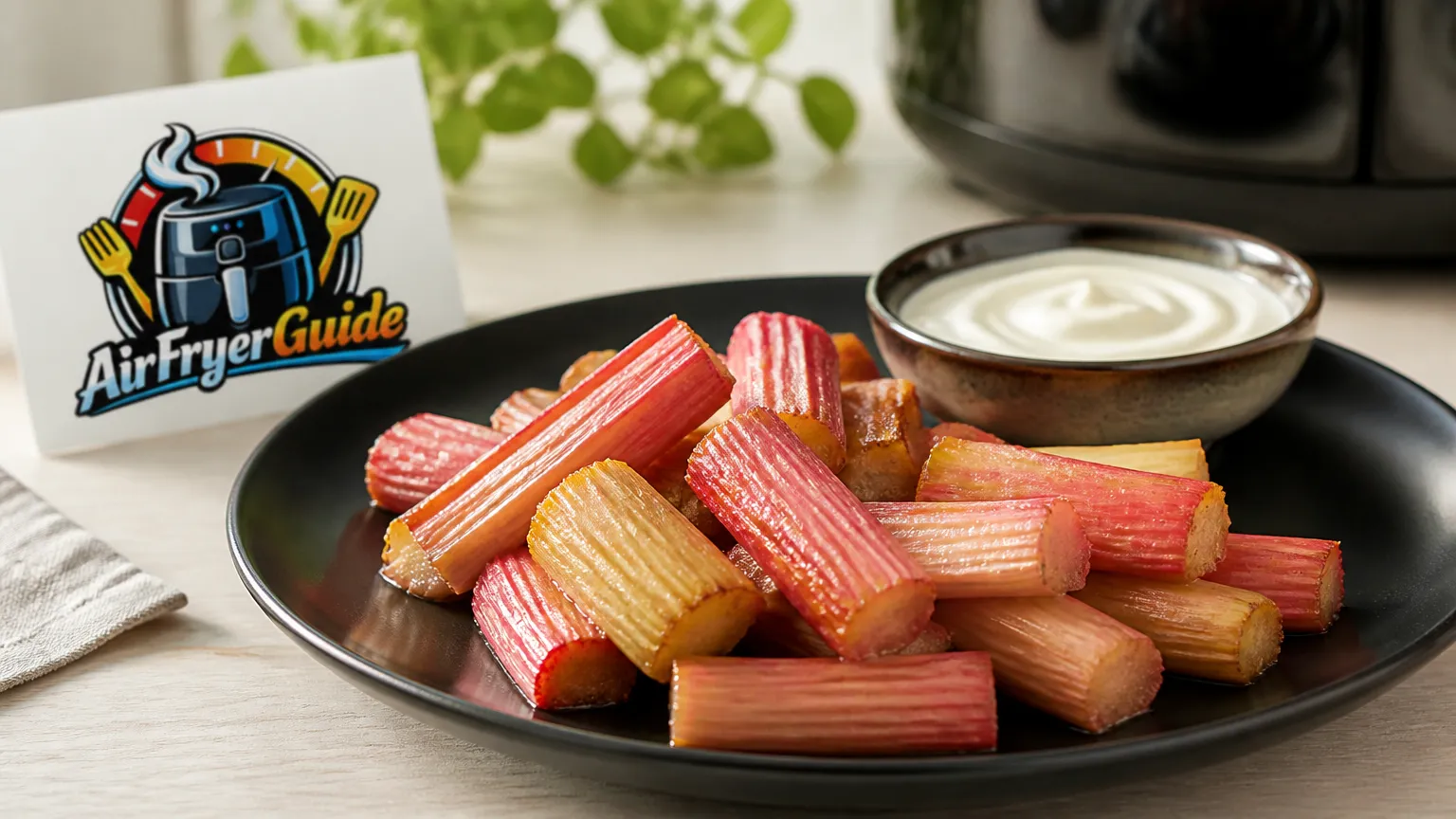 Rhabarberstücke im Airfryer
