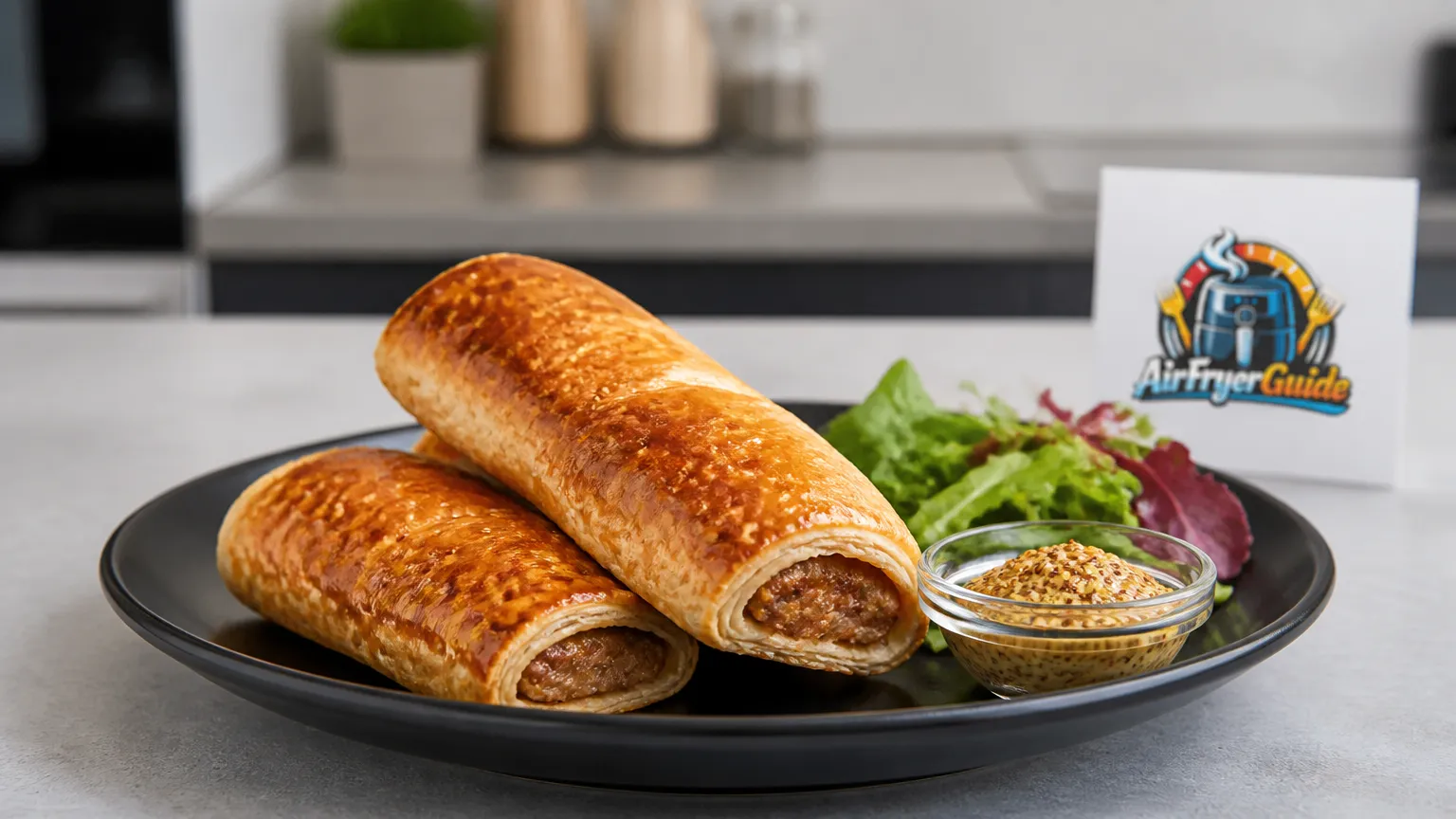 Saucijzenbroodje (Kühlware) im Airfryer