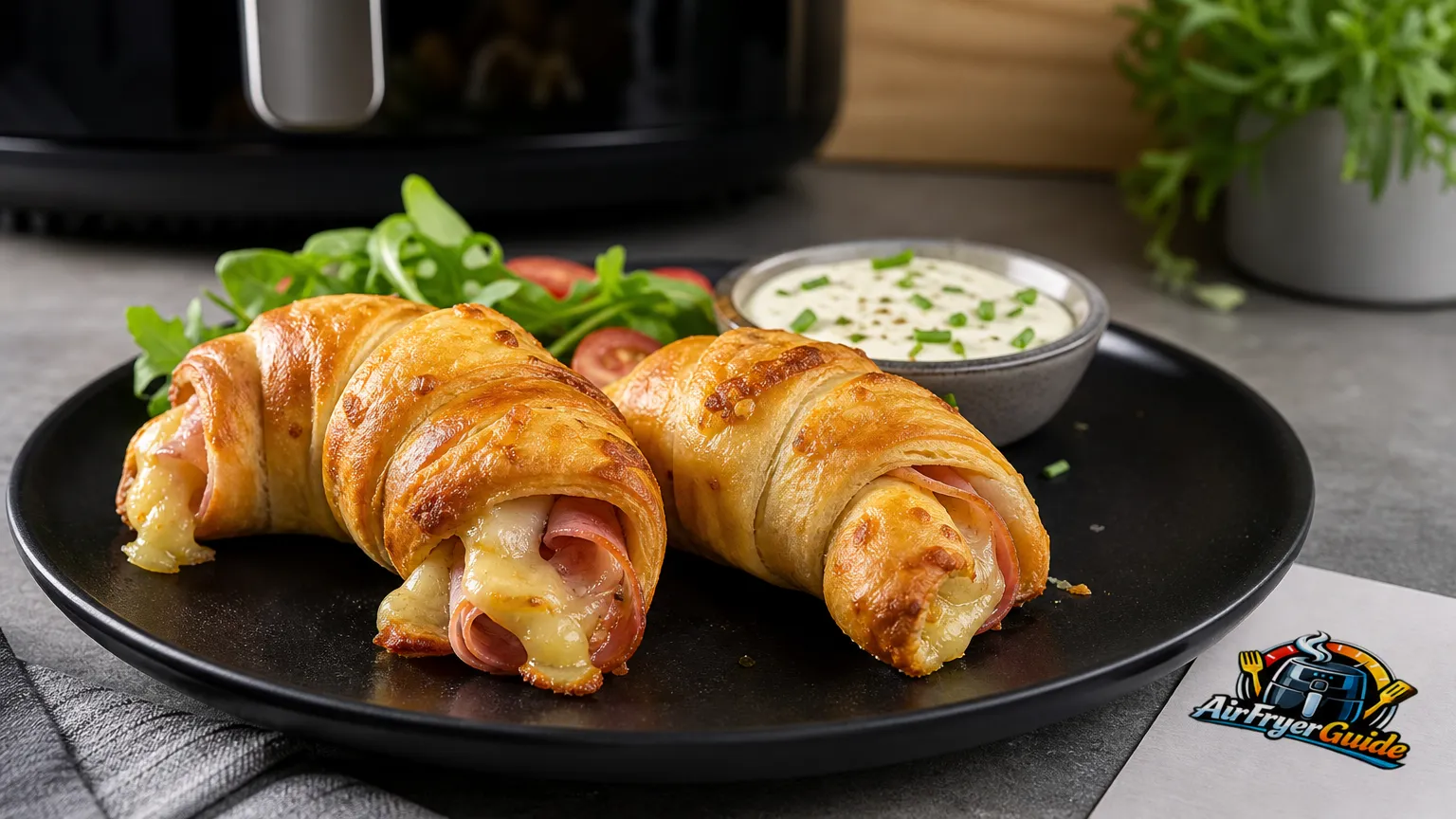 Schinken-Käse-Hörnchen im Airfryer