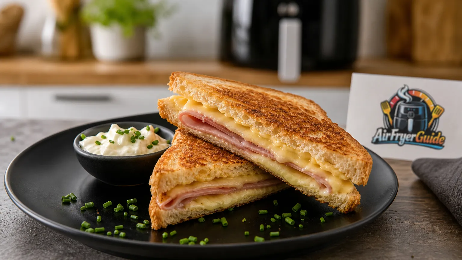 Schinken Käse Sandwich im Airfryer
