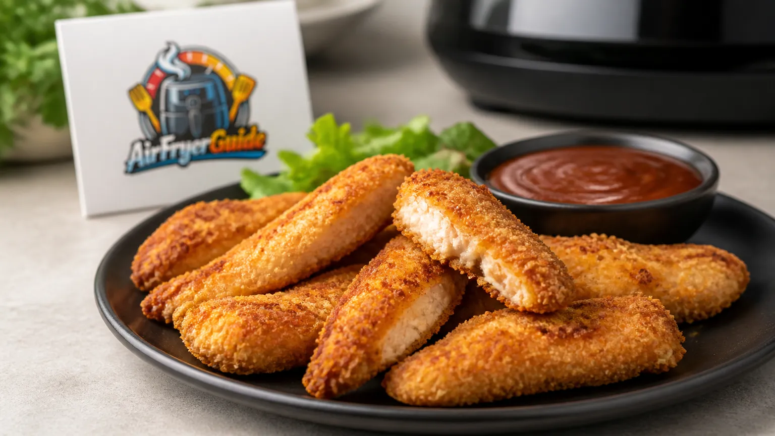 Vegane Schnitzelstreifen im Airfryer