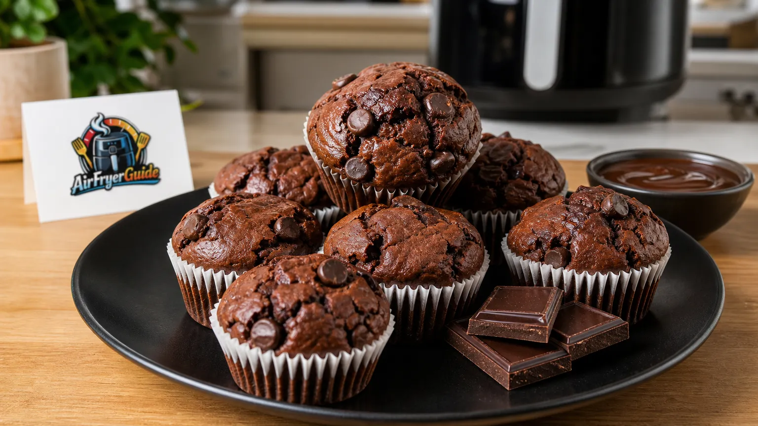 Schokoladen-Muffins im Airfryer