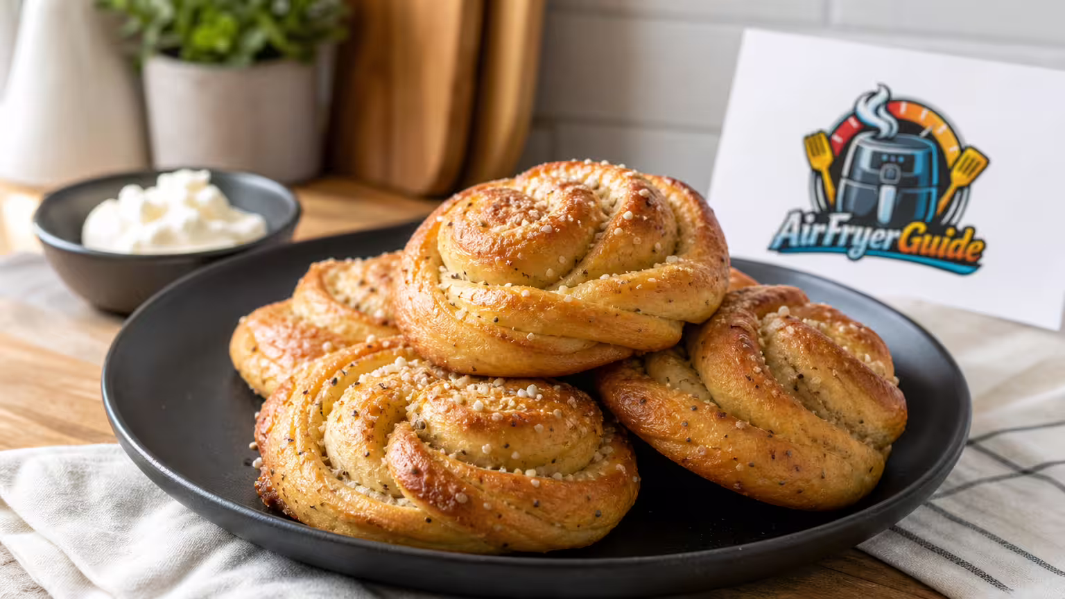Schwedische Kardamom-Schnecken im Airfryer - Serviervorschlag