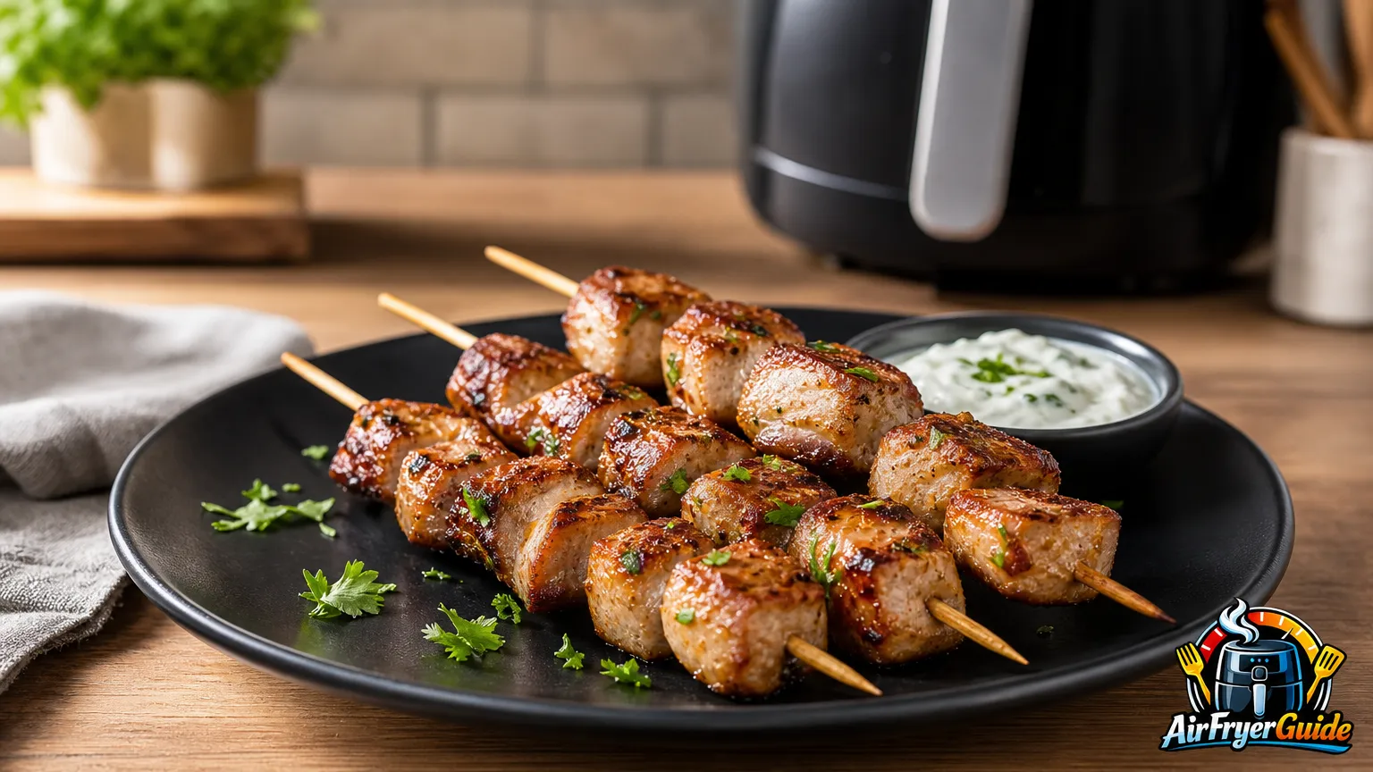 Schweinespieße im Airfryer