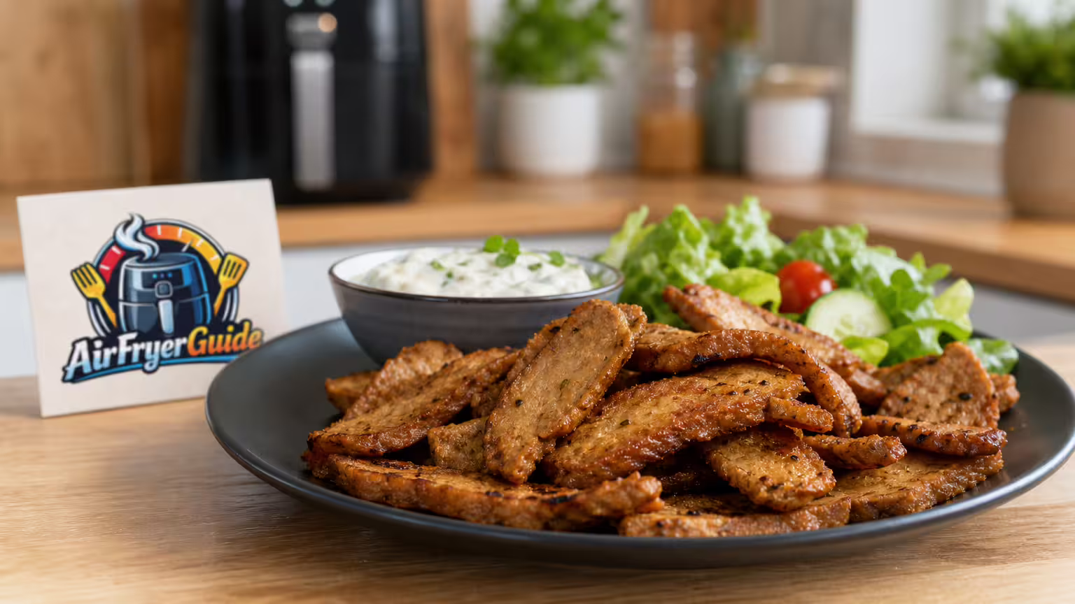 Seitan im Airfryer - Serviervorschlag