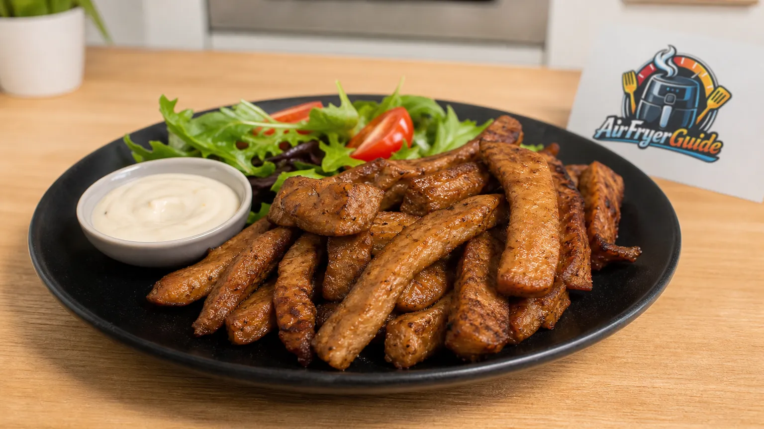Seitan Streifen (Kühlware) im Airfryer