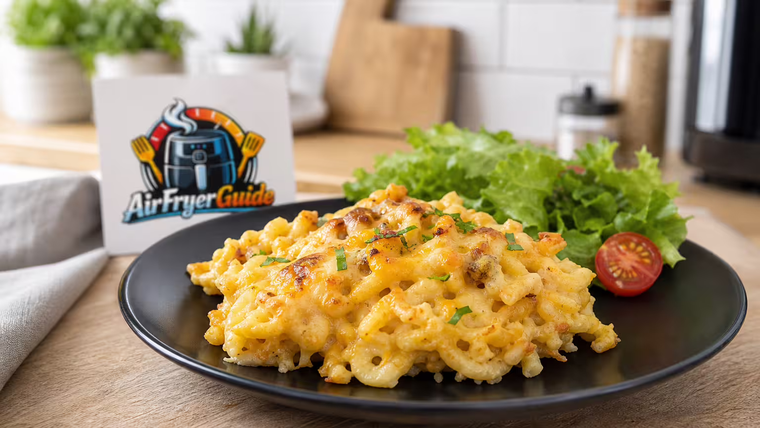 Spätzle Auflauf im Airfryer - Serviervorschlag