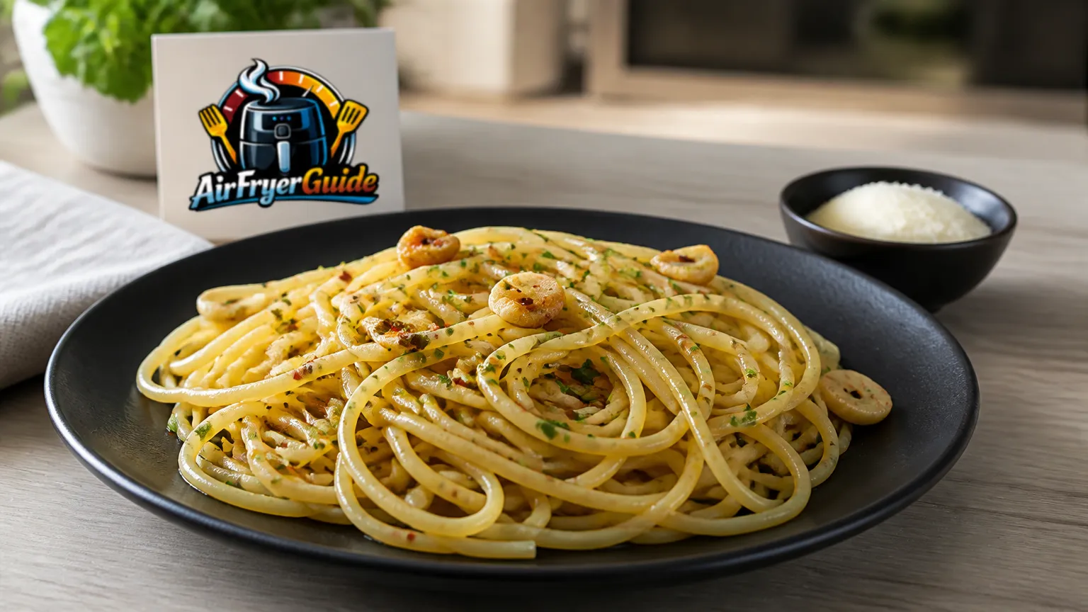 Spaghetti Aglio e Olio aufwärmen im Airfryer