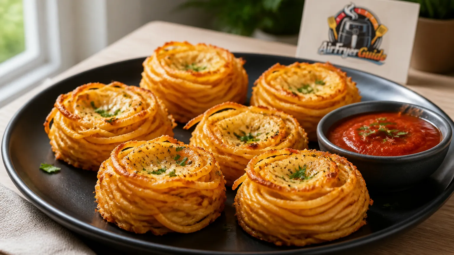 Spaghetti Nester aufwärmen im Airfryer