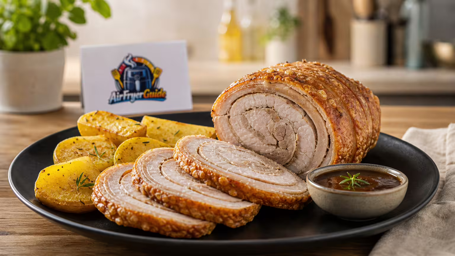 Spanferkelrollbraten im Airfryer