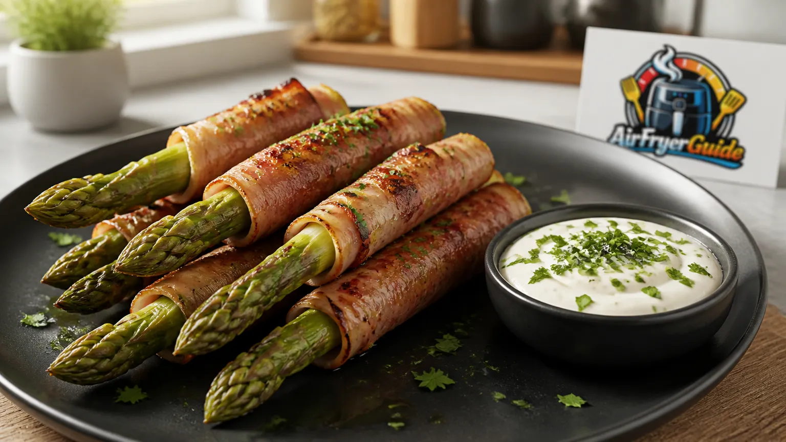 Spargel-Schinken-Röllchen im Airfryer