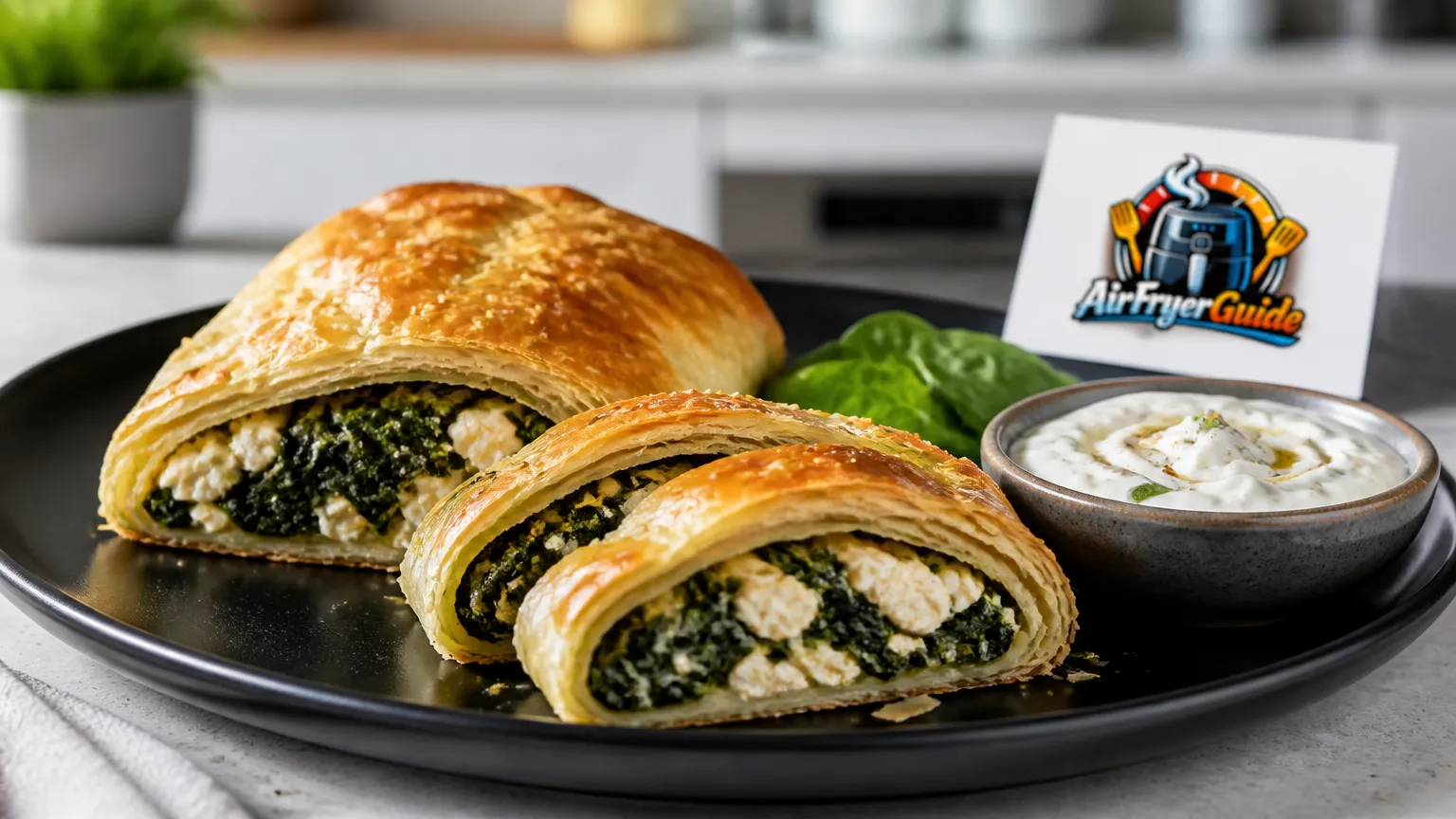 Spinat-Feta-Strudel im Airfryer