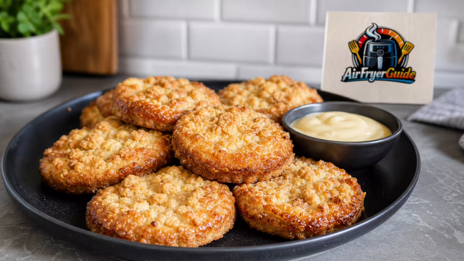 Streuseltaler im Airfryer - Serviervorschlag