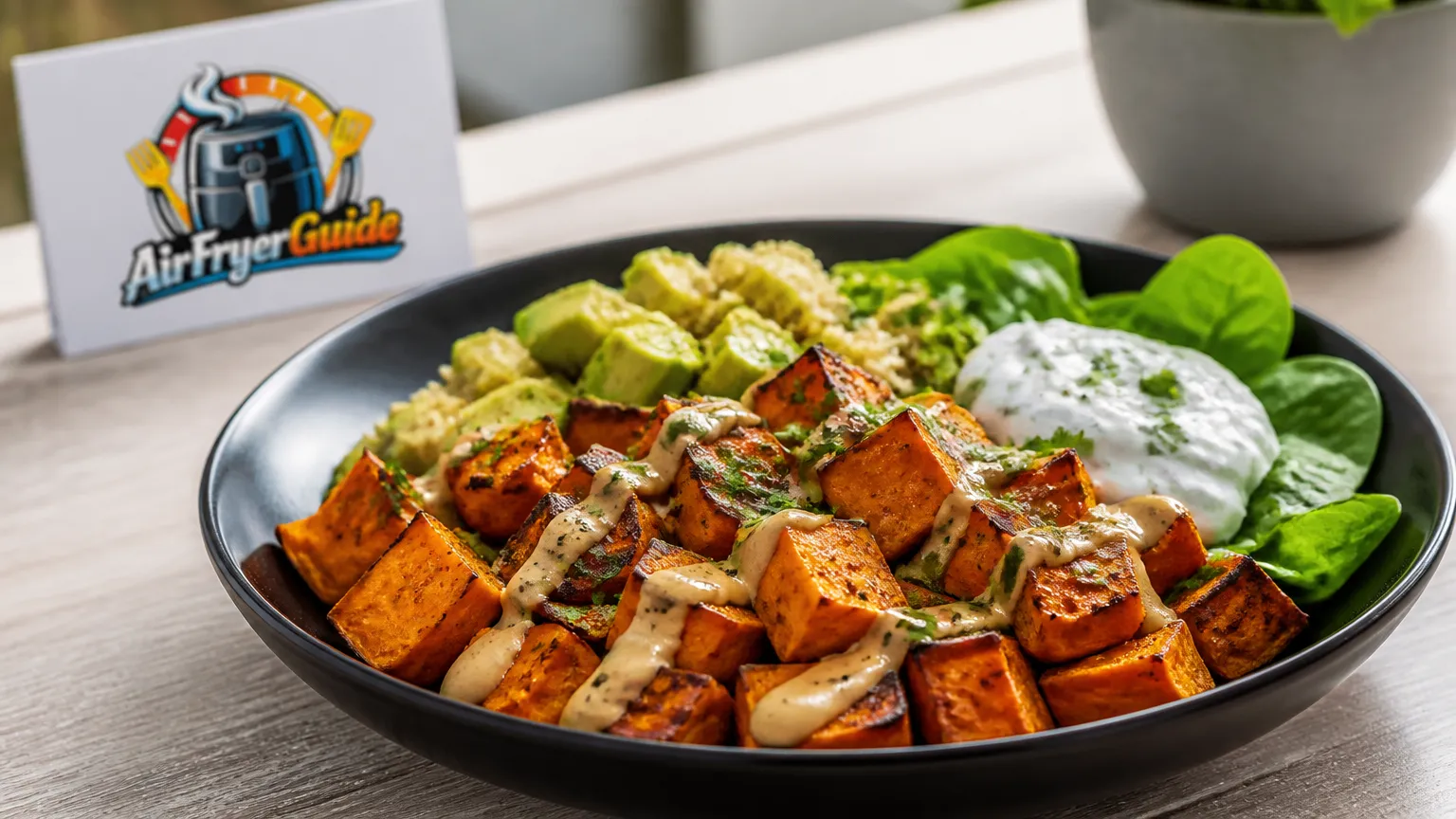 Süßkartoffel Bowl im Airfryer