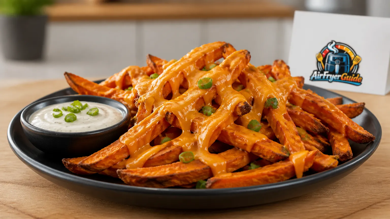 Süßkartoffel Cheese Fries im Airfryer